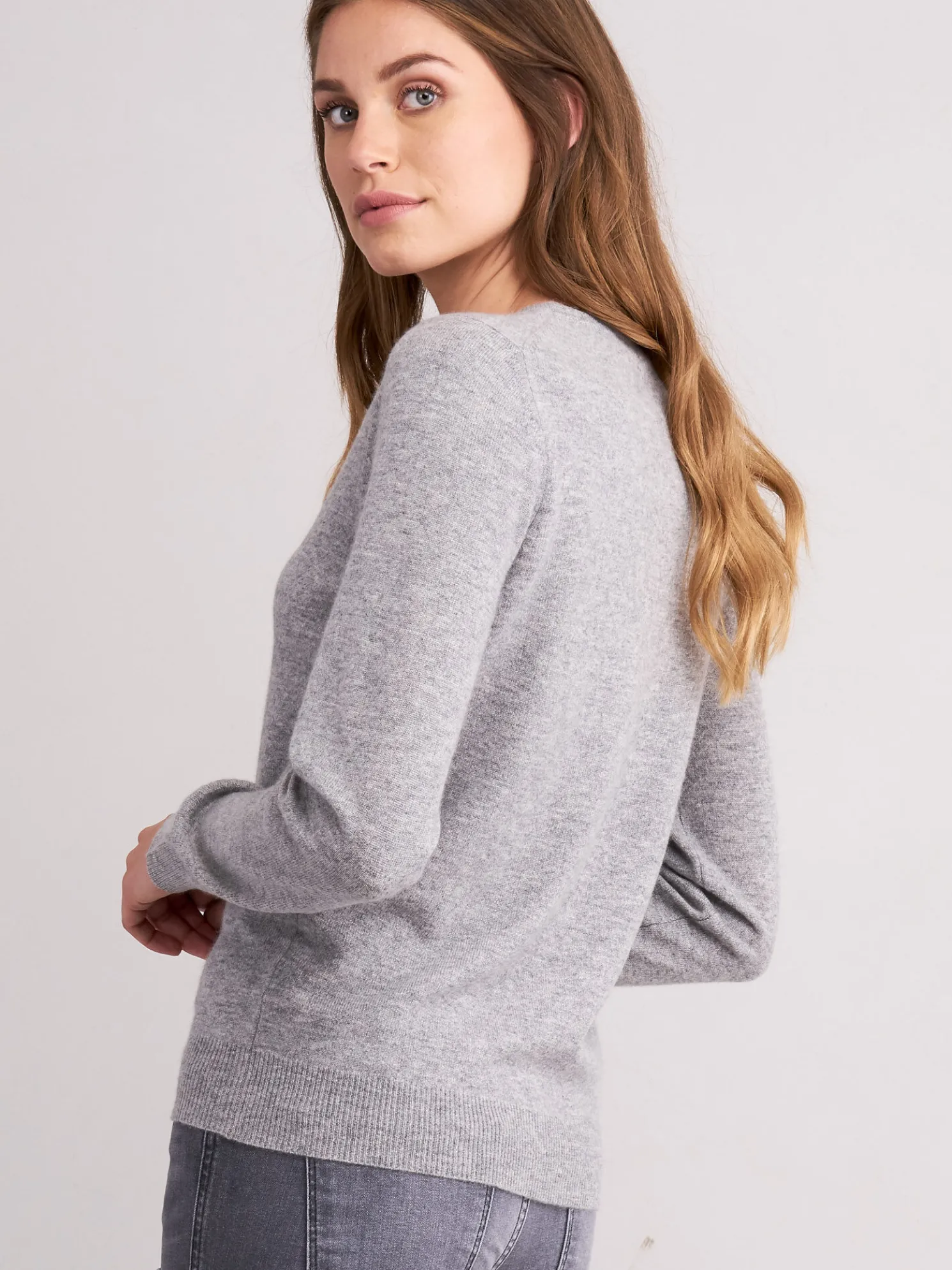 Basic Cashmere Cardigan Met Ronde Hals