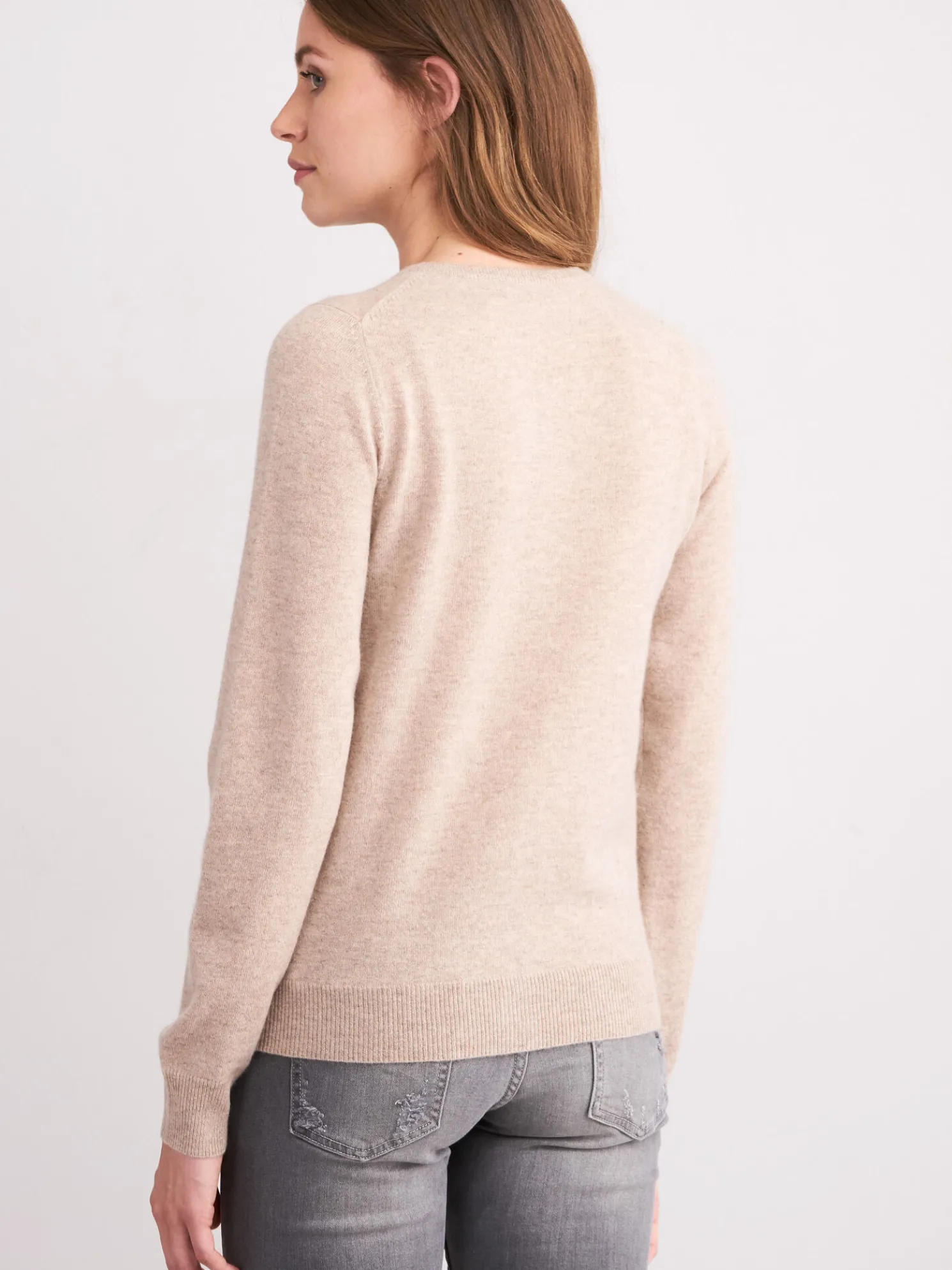 Basic Cashmere Cardigan Met Ronde Hals