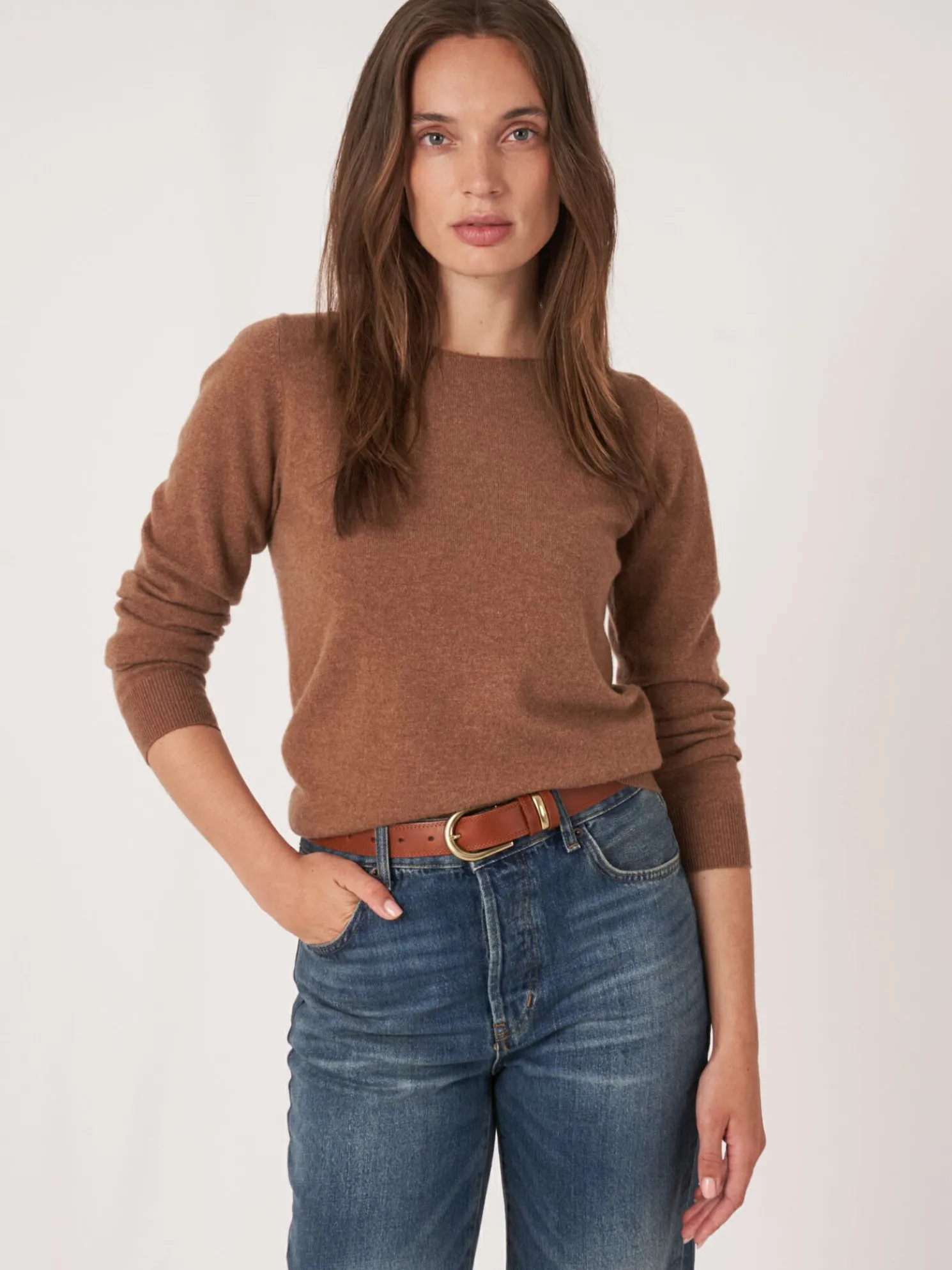 Basic Organisch Cashmere Boothals Trui
