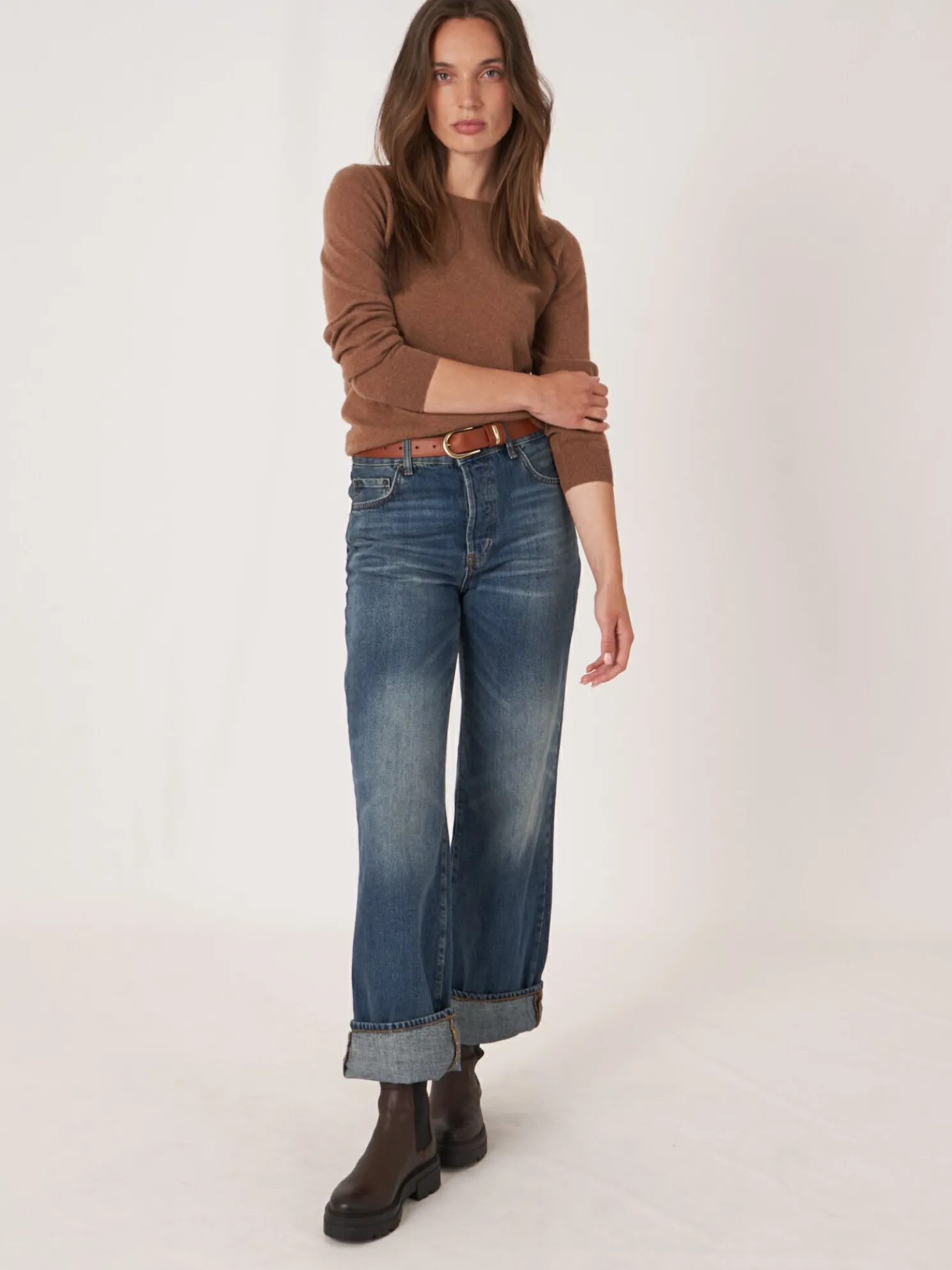 Basic Organisch Cashmere Boothals Trui