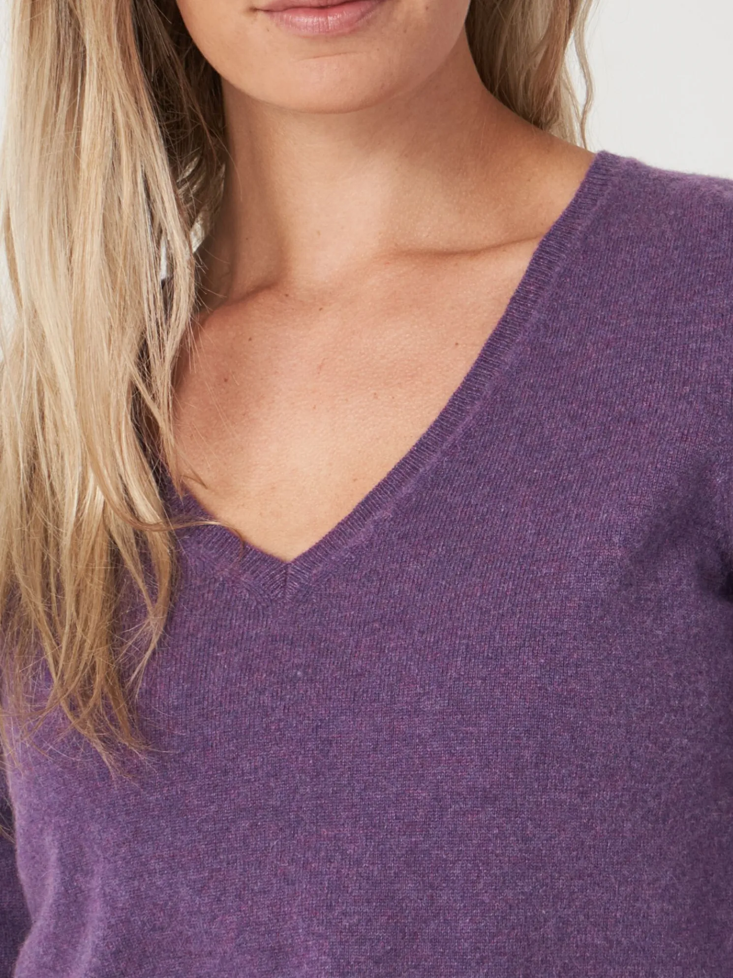 Basic Organisch Cashmere V-Hals Trui