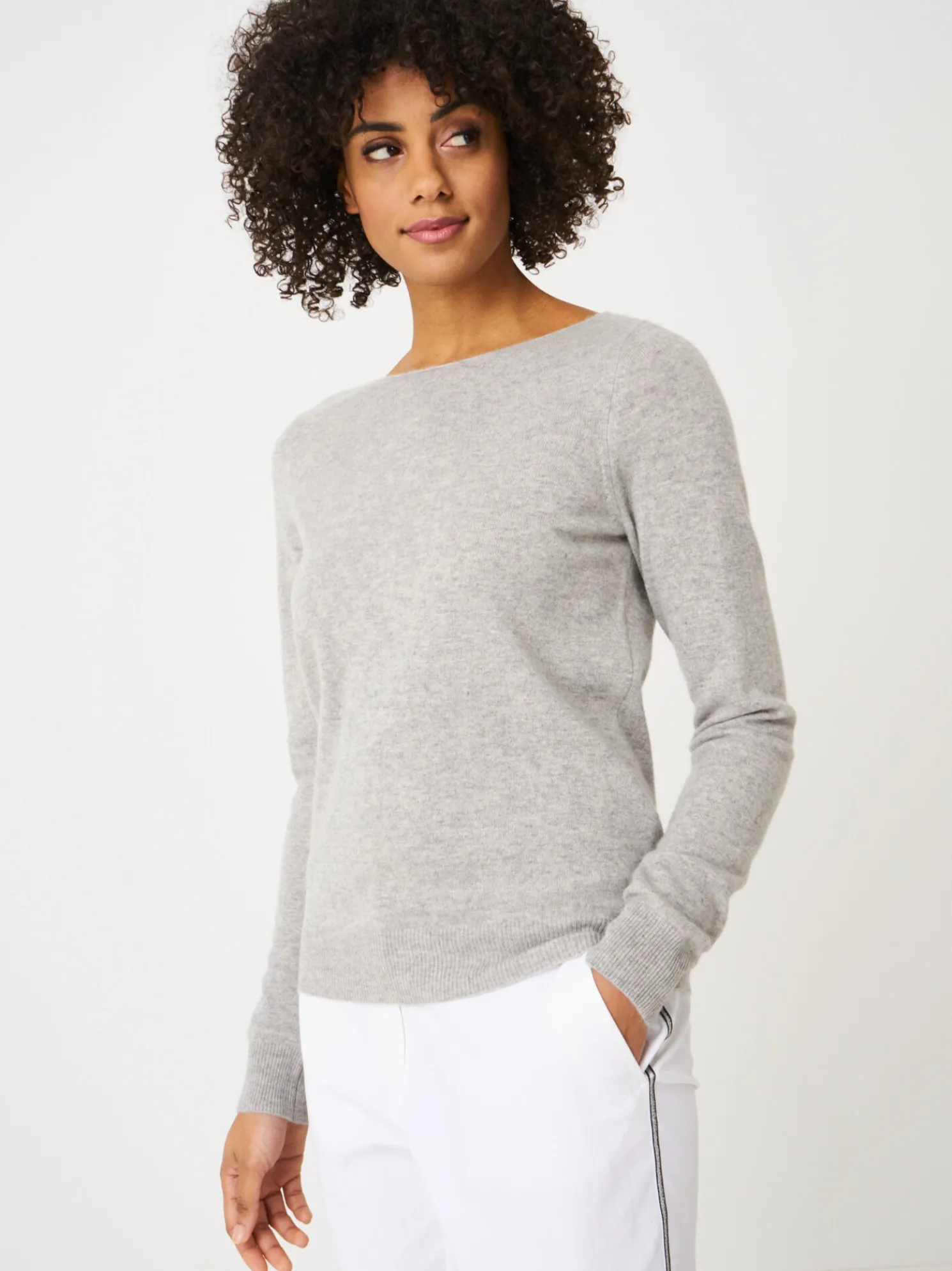 Basic Organisch Cashmere Boothals Trui