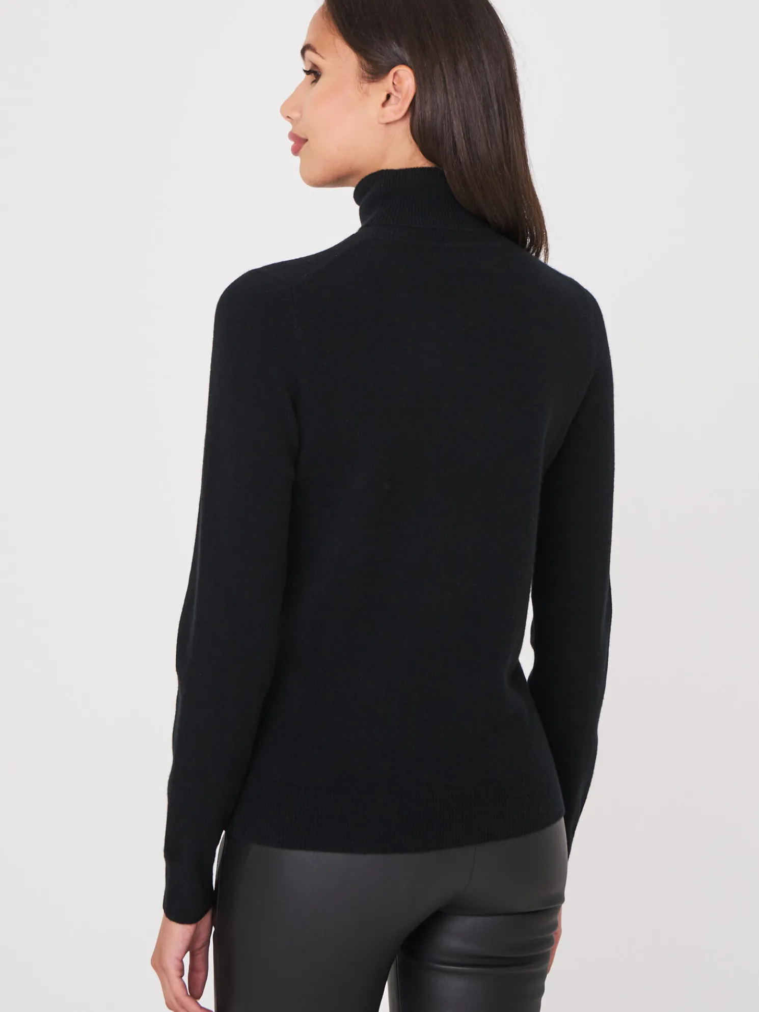 Basic Organisch Cashmere Trui Met Rolkraag