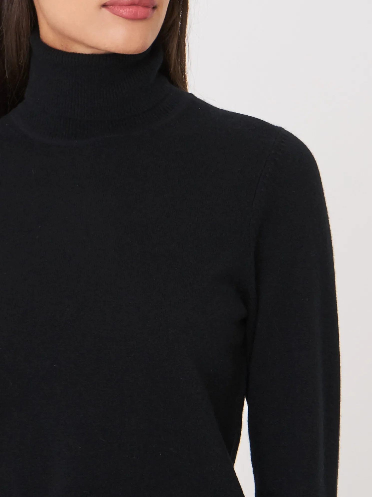 Basic Organisch Cashmere Trui Met Rolkraag