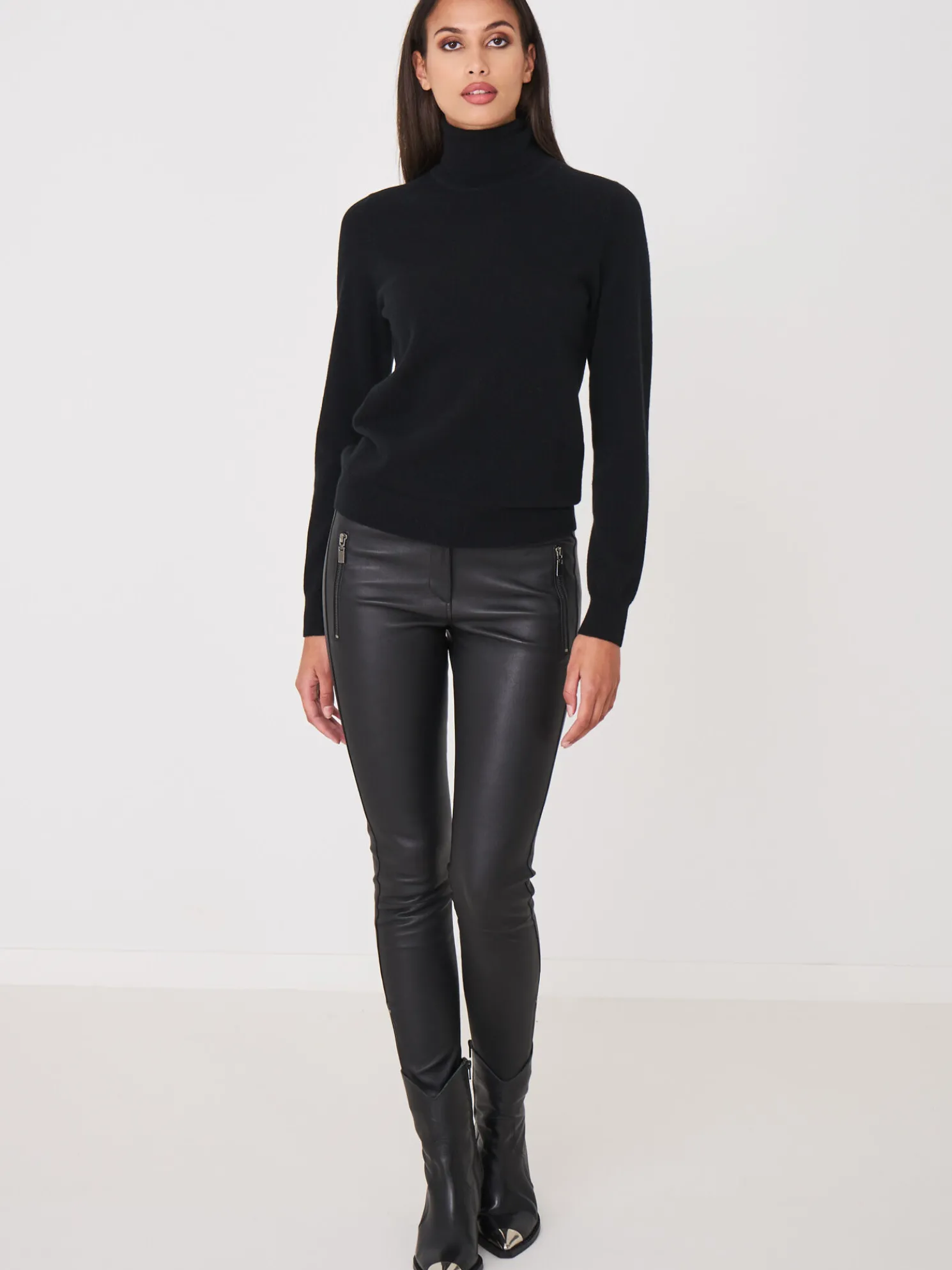 Basic Organisch Cashmere Trui Met Rolkraag