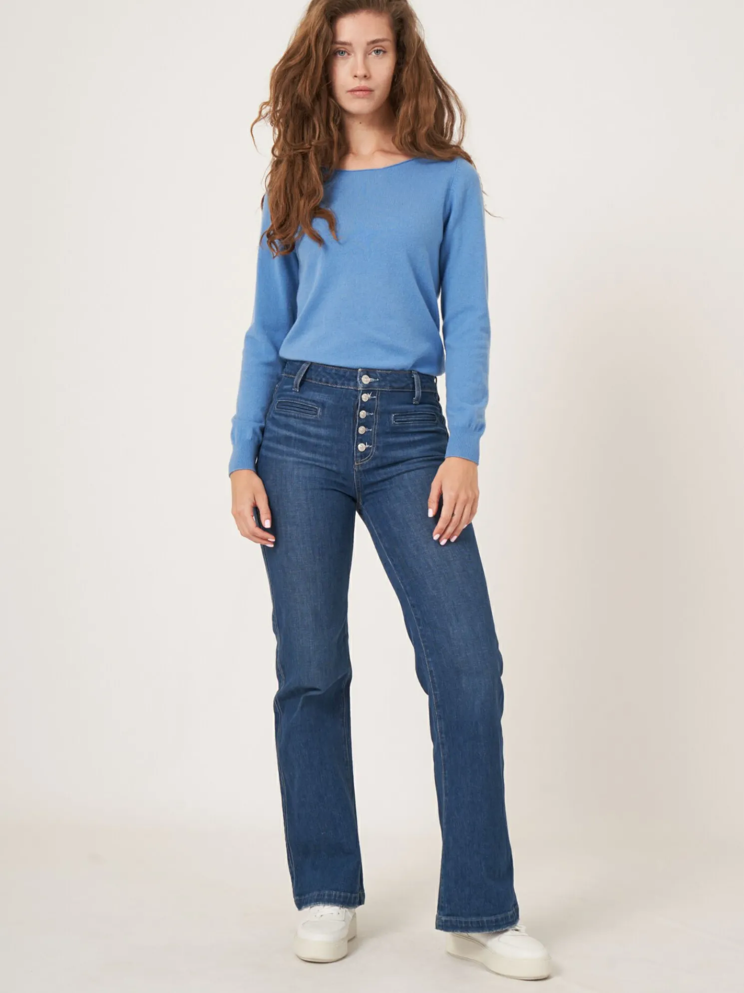 Basic Organisch Cashmere Boothals Trui