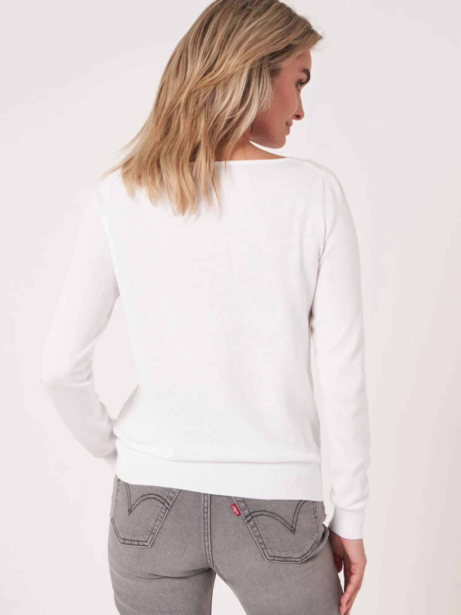 Basic Trui Met Lange Mouwen In Katoenmix