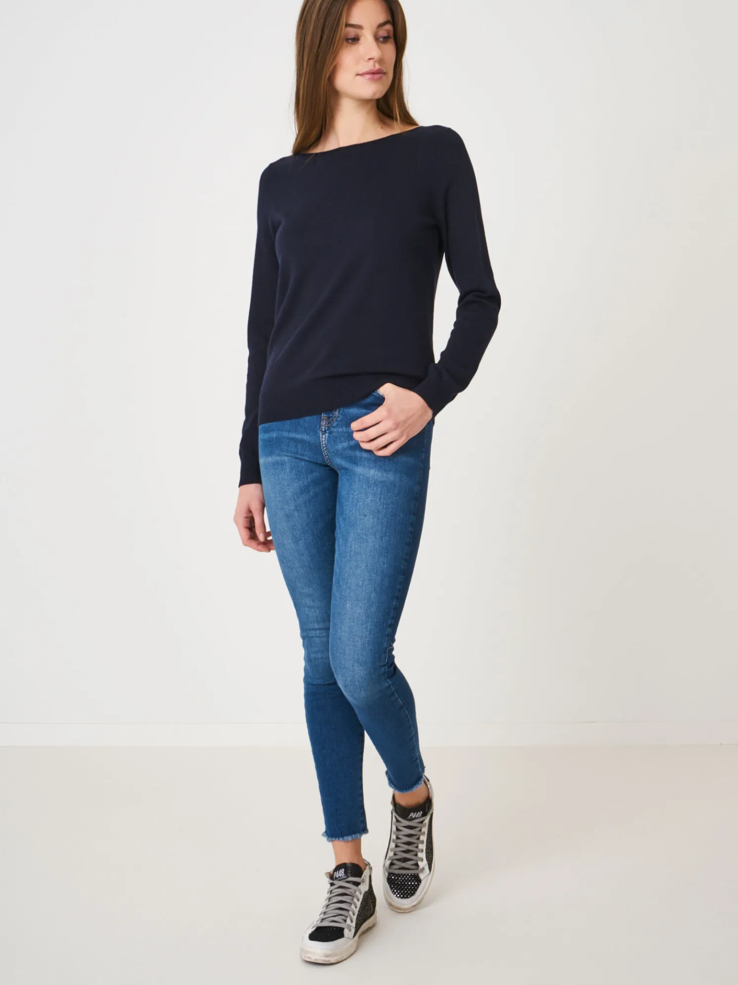 Basic Trui Met Lange Mouwen In Katoenmix