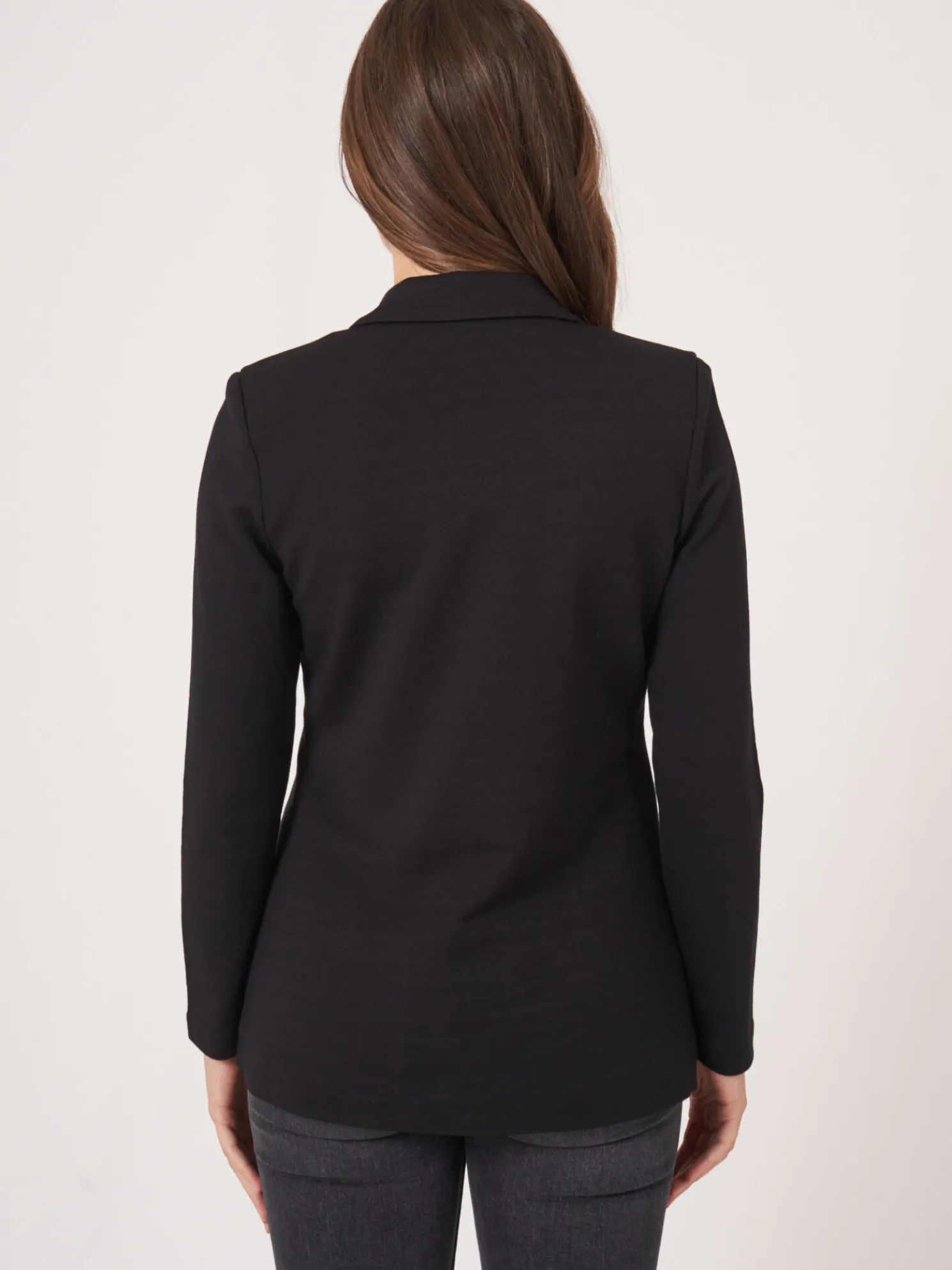 Blazer Van Sweatshirtstof Middellang