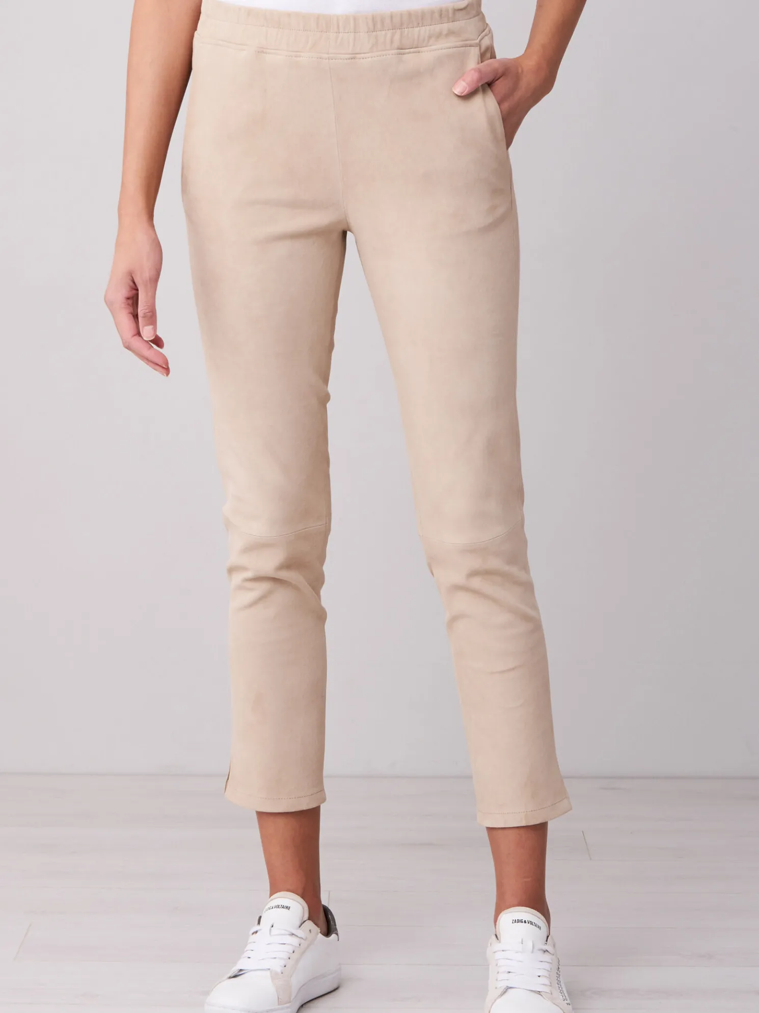 Broek Van Suede Leer Met Stretch