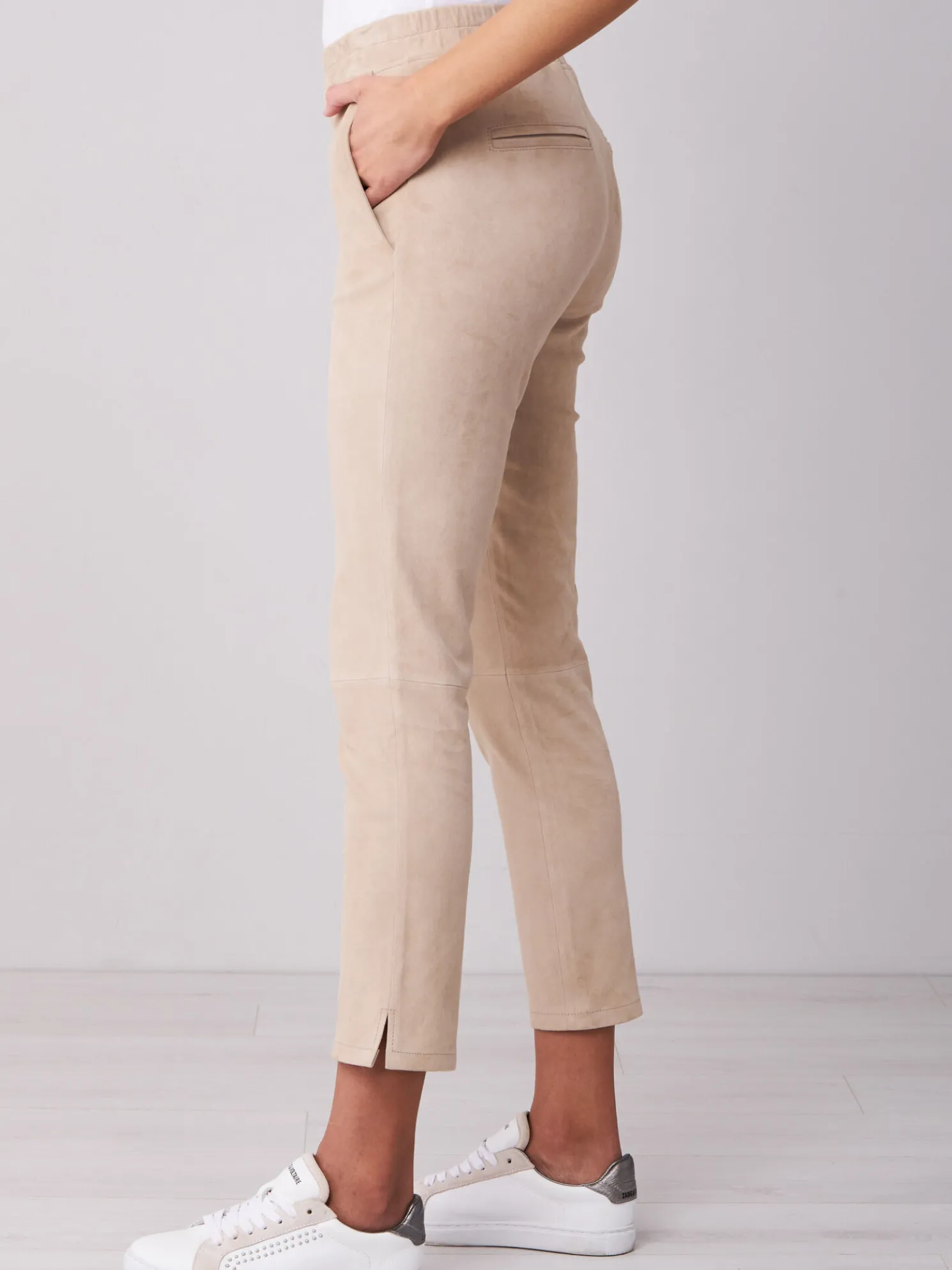 Broek Van Suede Leer Met Stretch