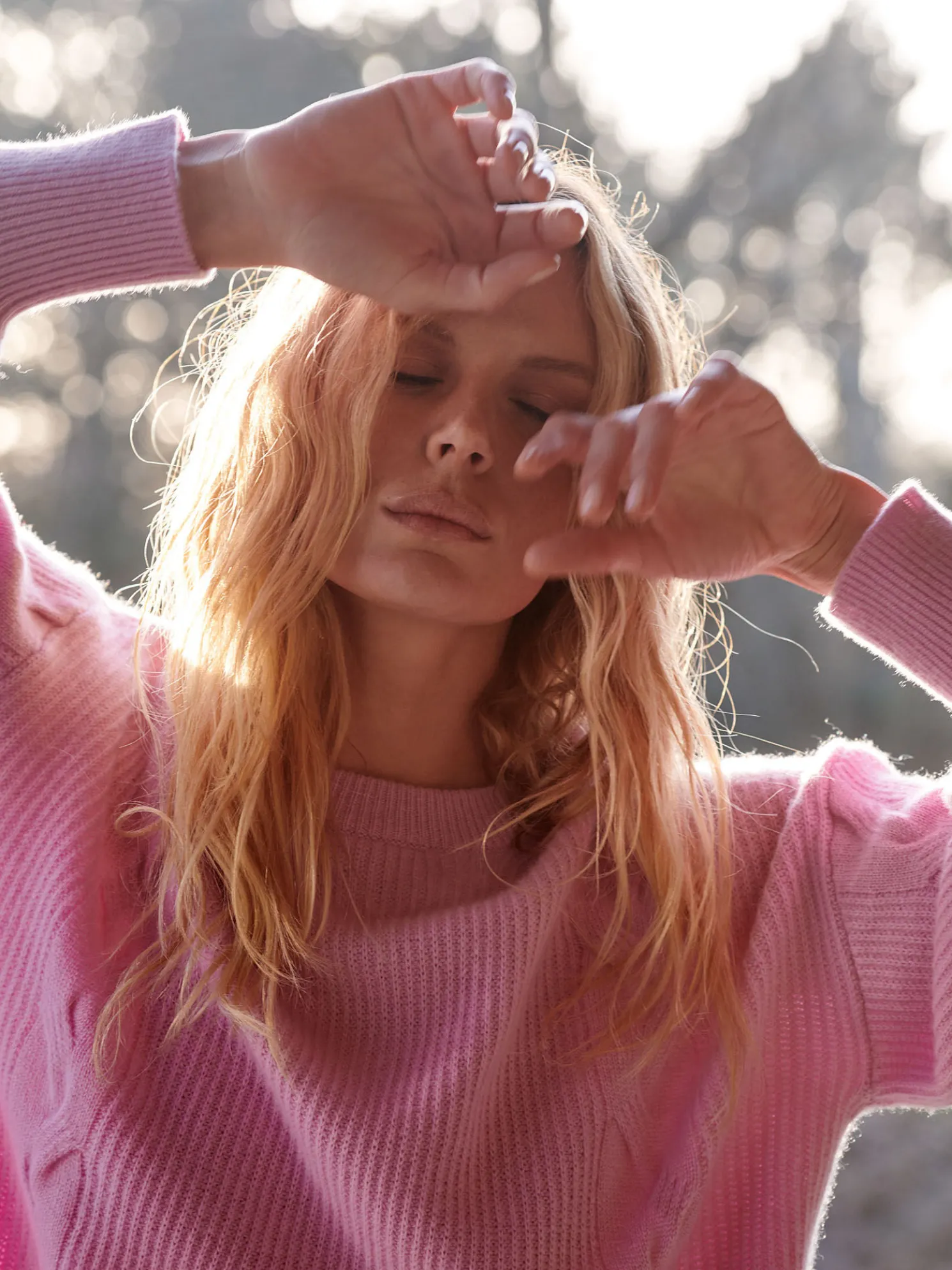 Cashmere Pullover Met Textuur En Pofmouwen