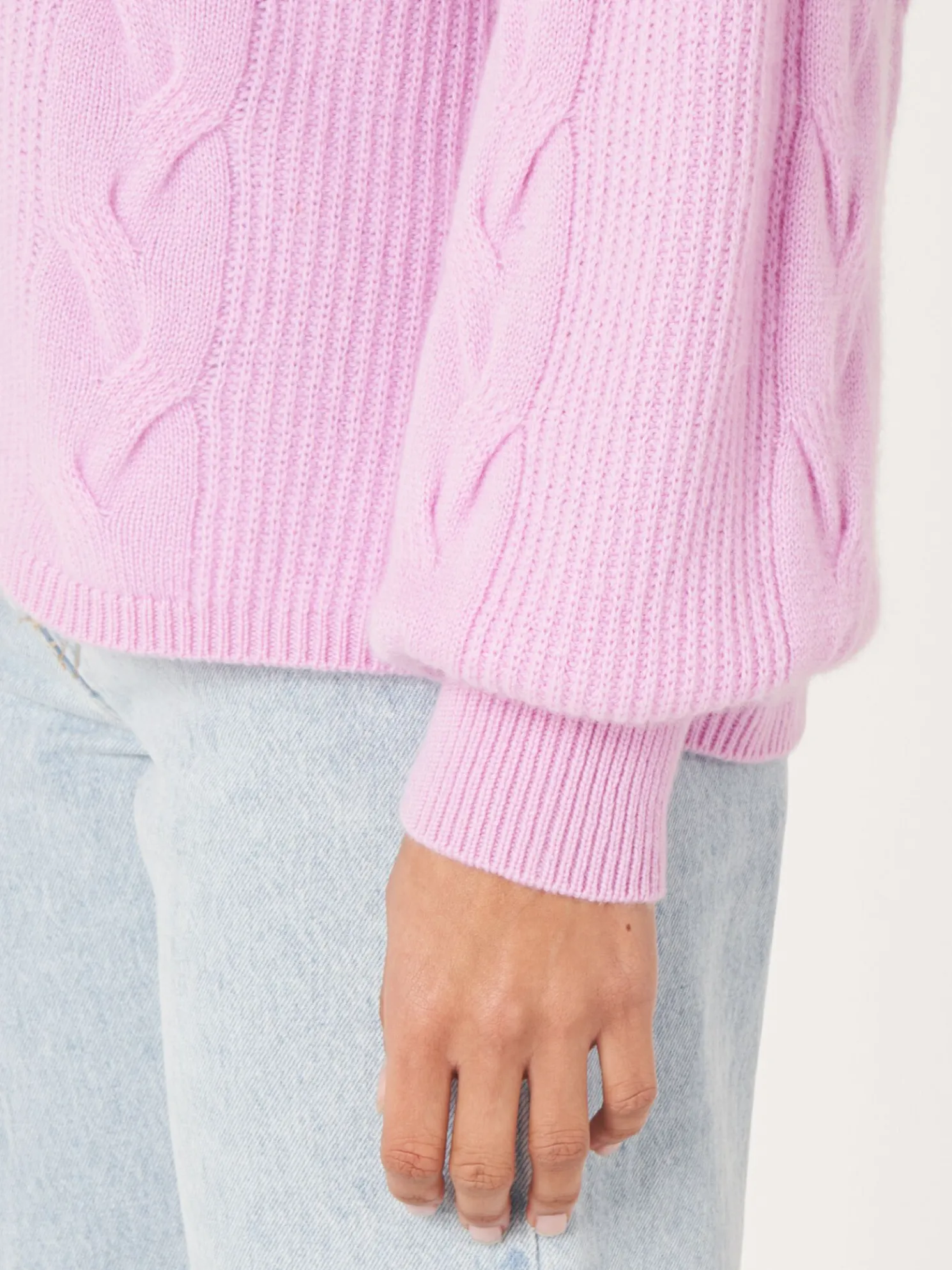 Cashmere Pullover Met Textuur En Pofmouwen