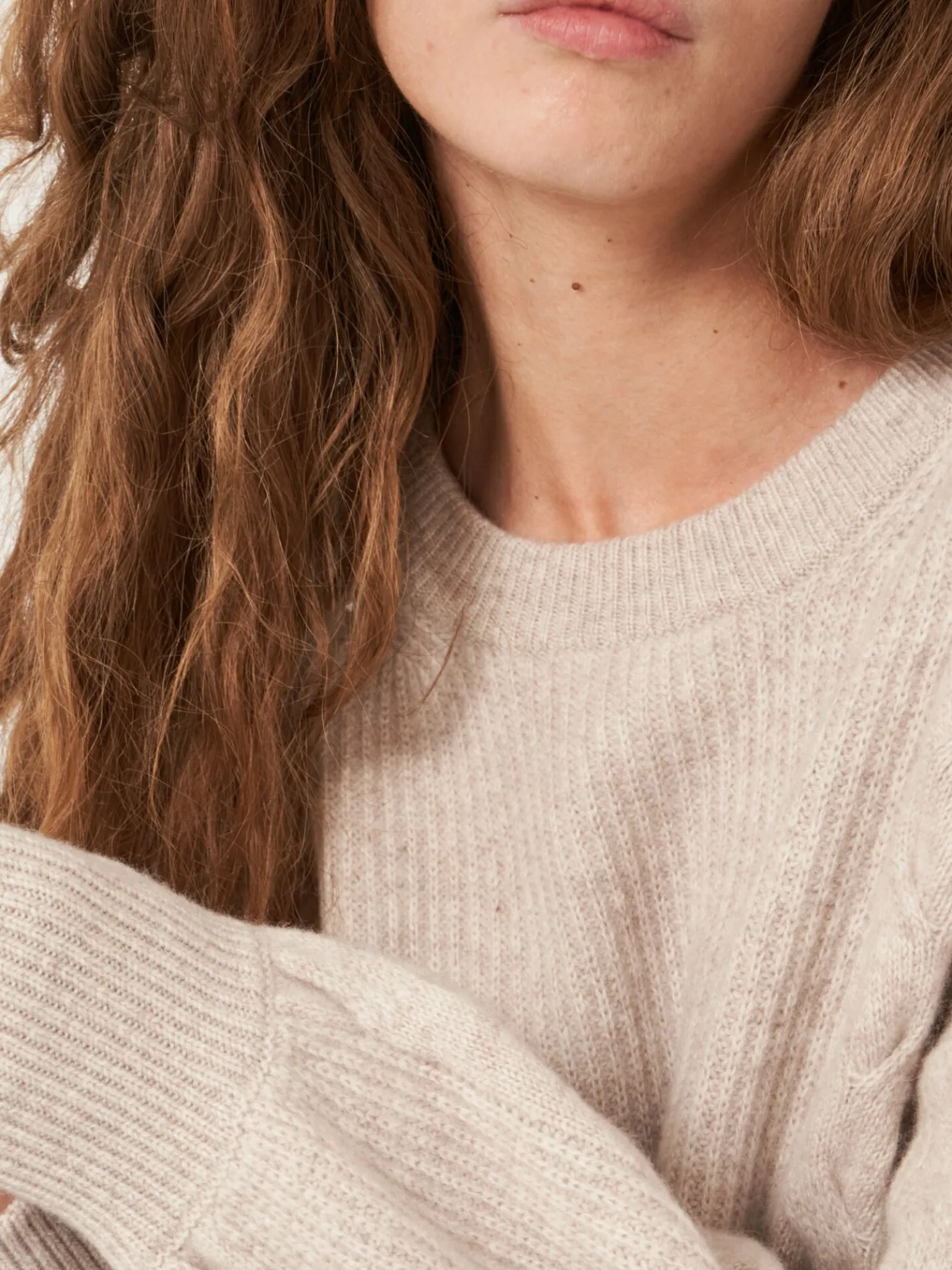 Cashmere Pullover Met Textuur En Pofmouwen