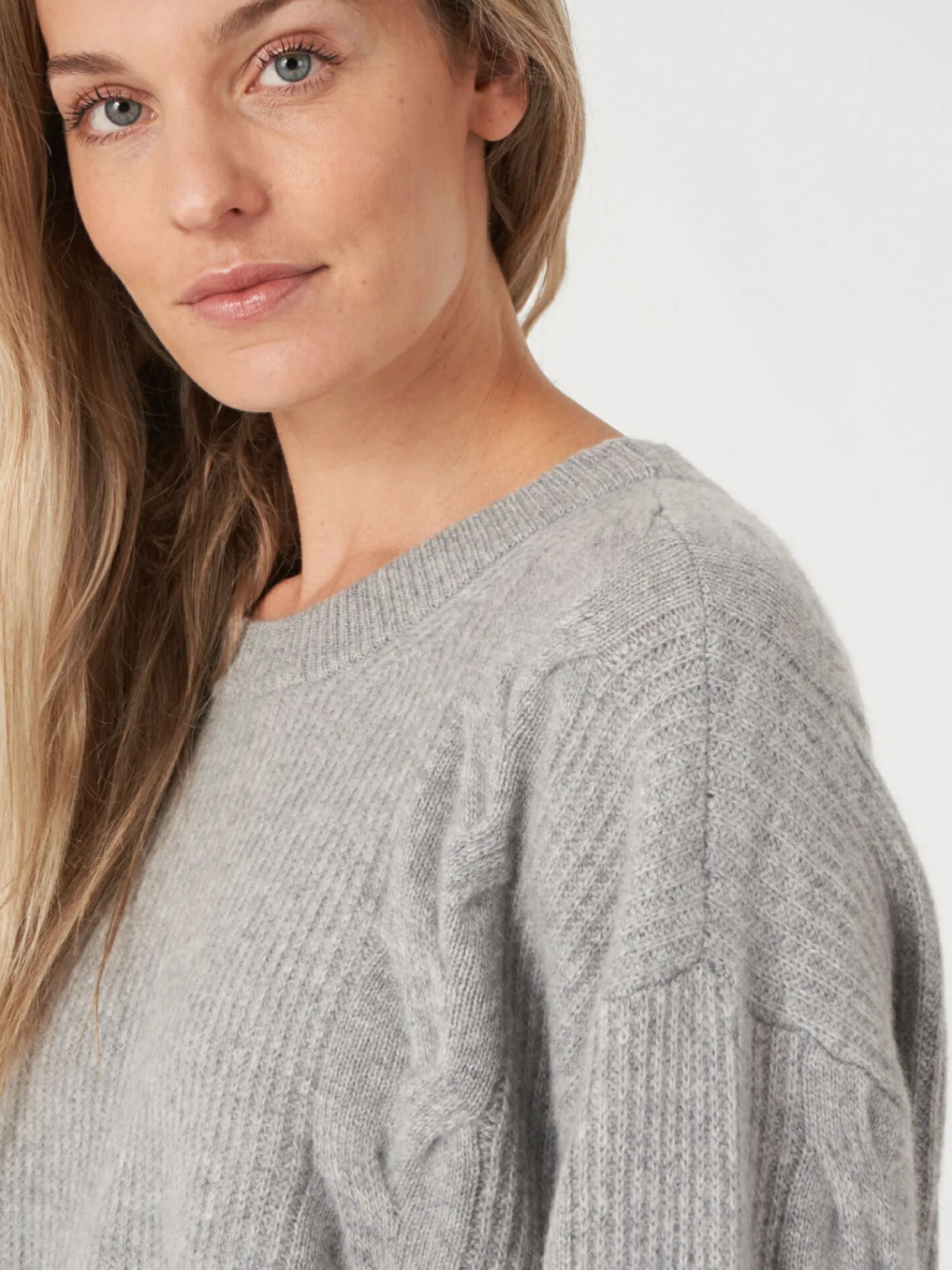 Cashmere Pullover Met Textuur En Pofmouwen