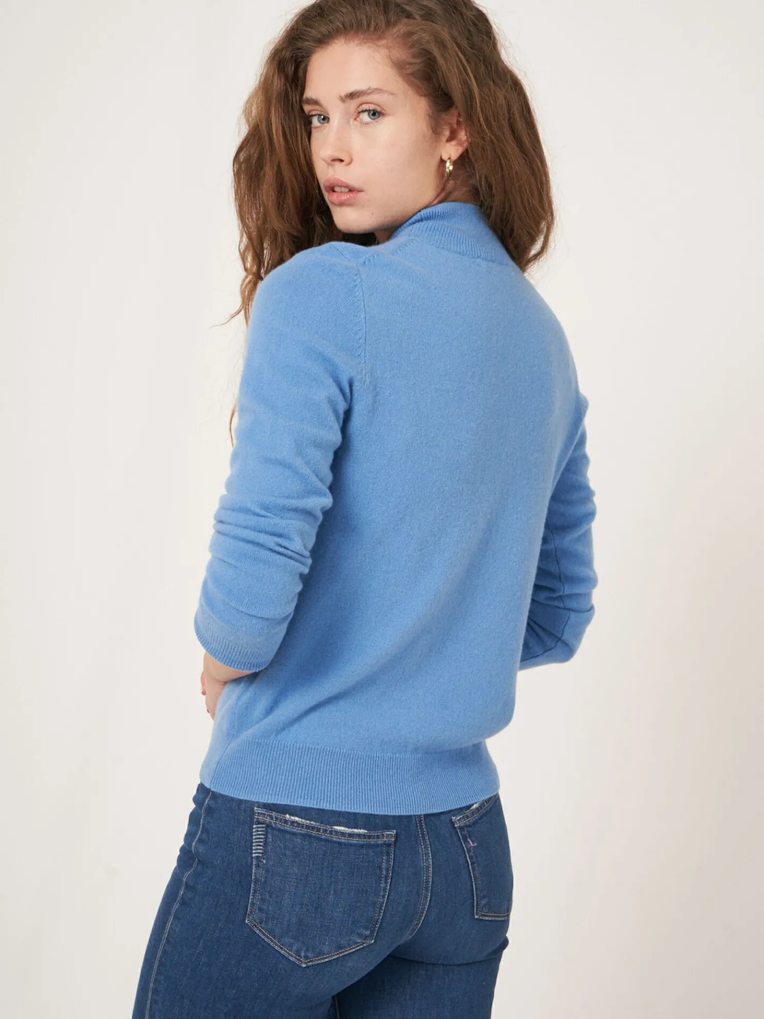 Cashmere Trui Met Opstaande Kraag