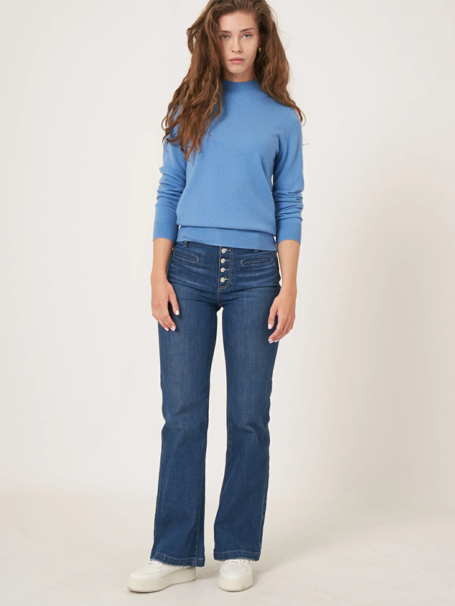 Cashmere Trui Met Opstaande Kraag