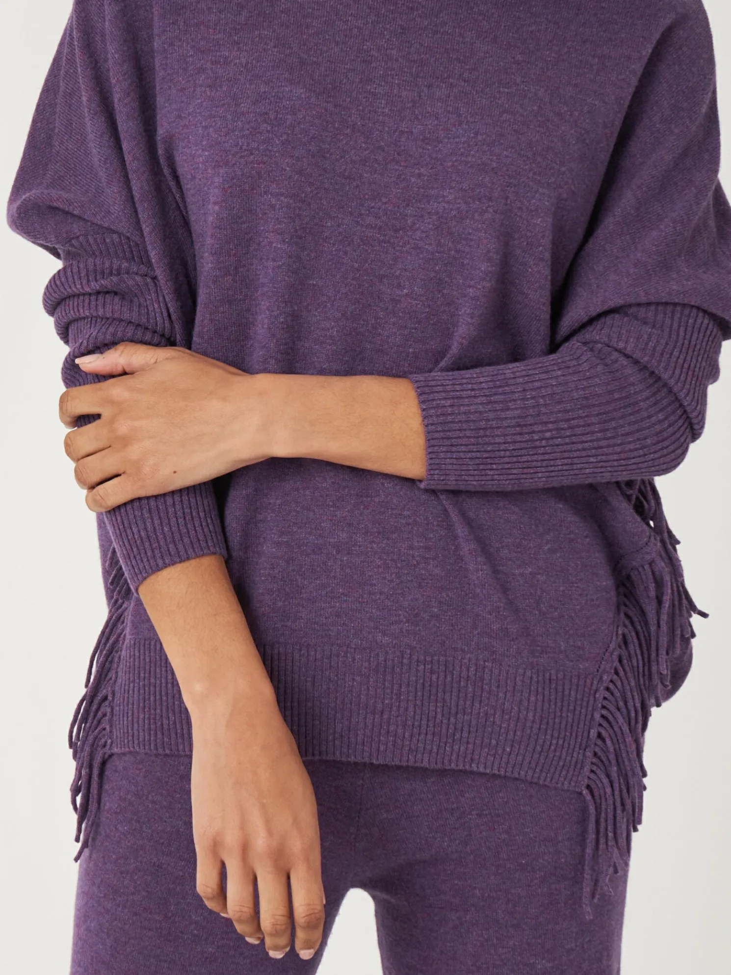 Cashmere Trui Met Franje