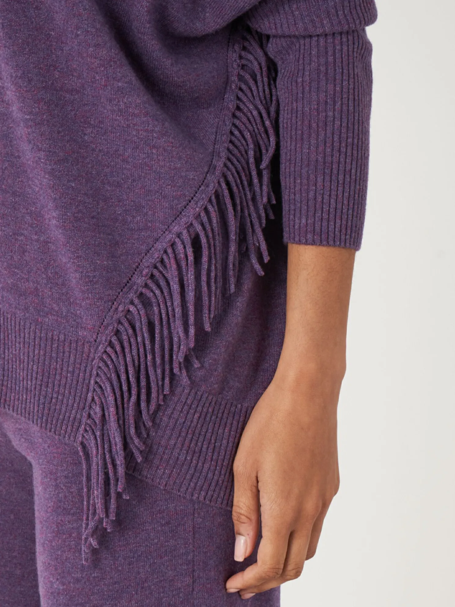 Cashmere Trui Met Franje