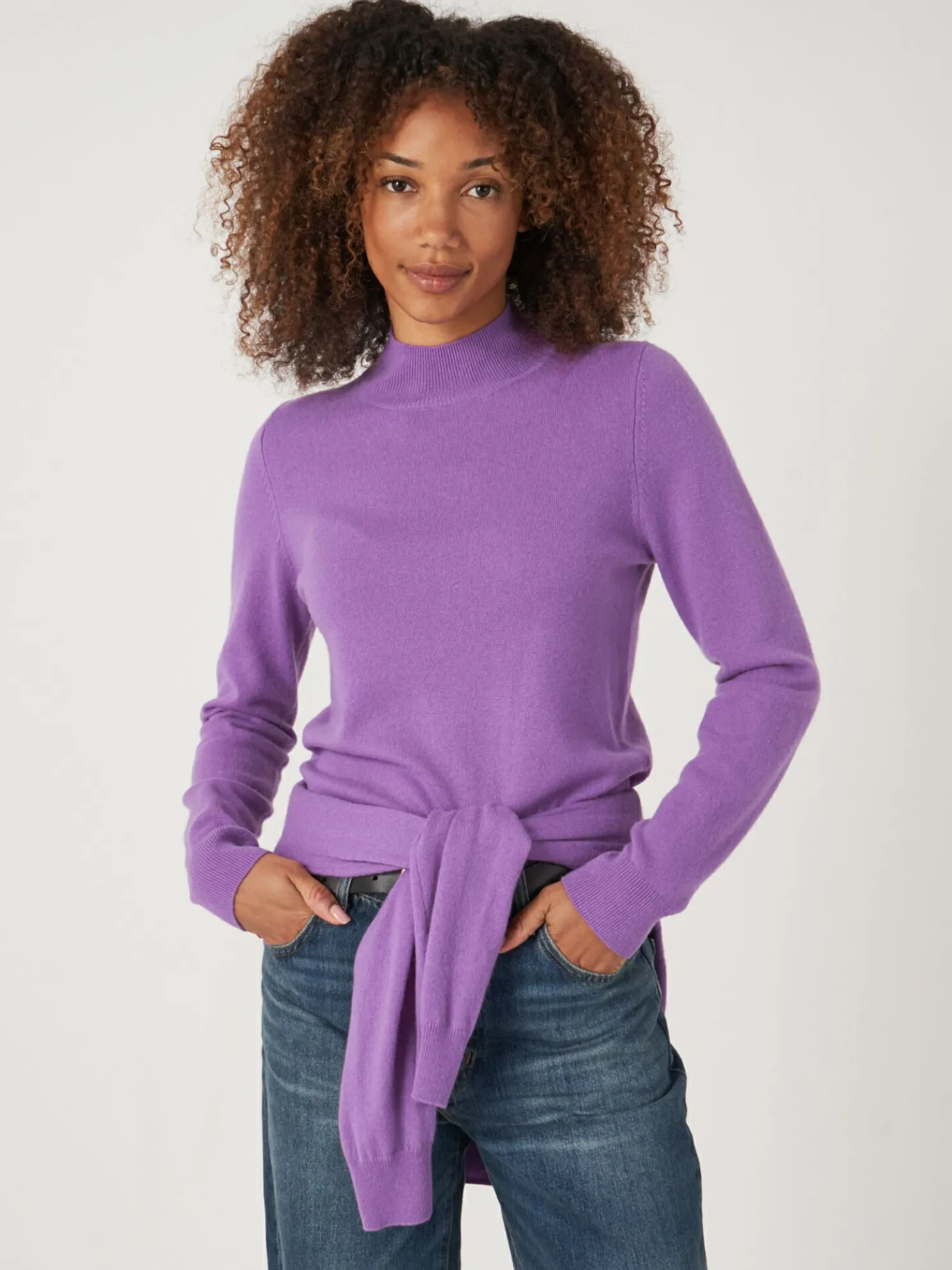 Cashmere Trui Met Opstaande Kraag