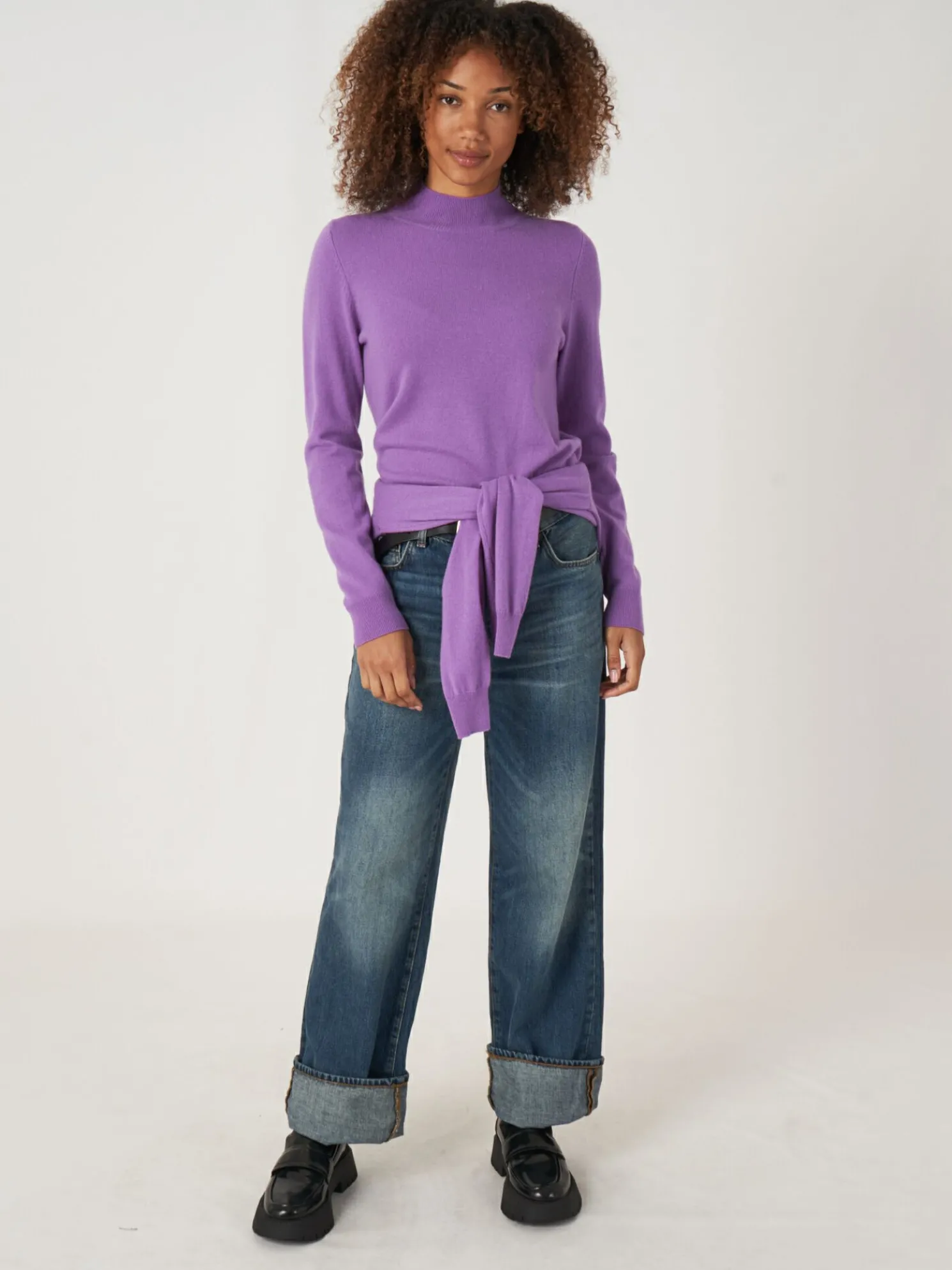 Cashmere Trui Met Opstaande Kraag