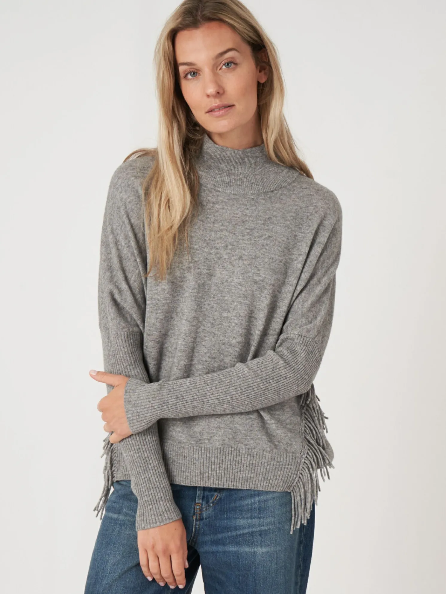 Cashmere Trui Met Franje