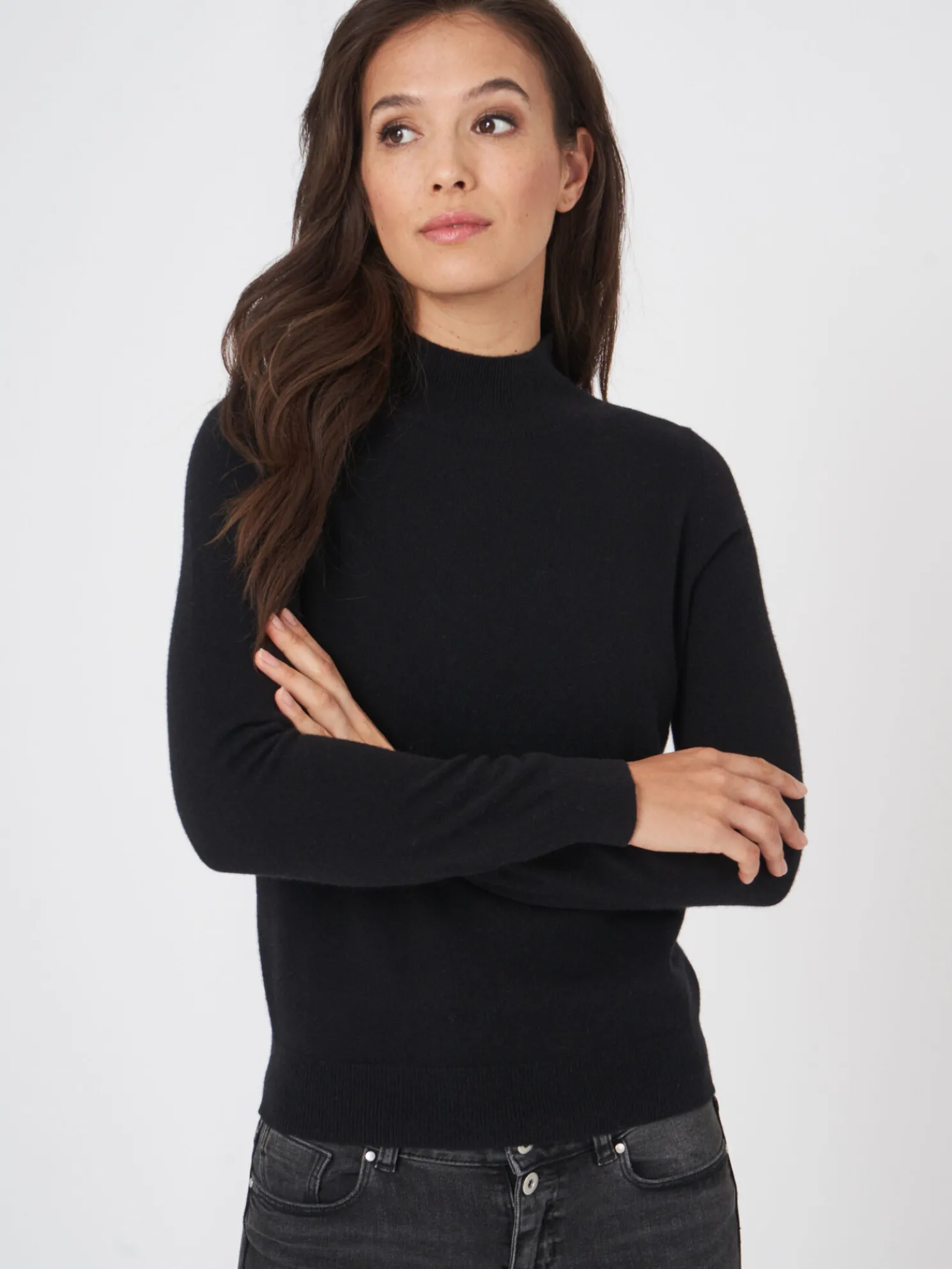 Cashmere Trui Met Opstaande Kraag