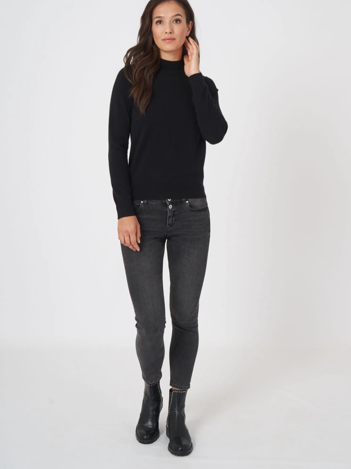 Cashmere Trui Met Opstaande Kraag