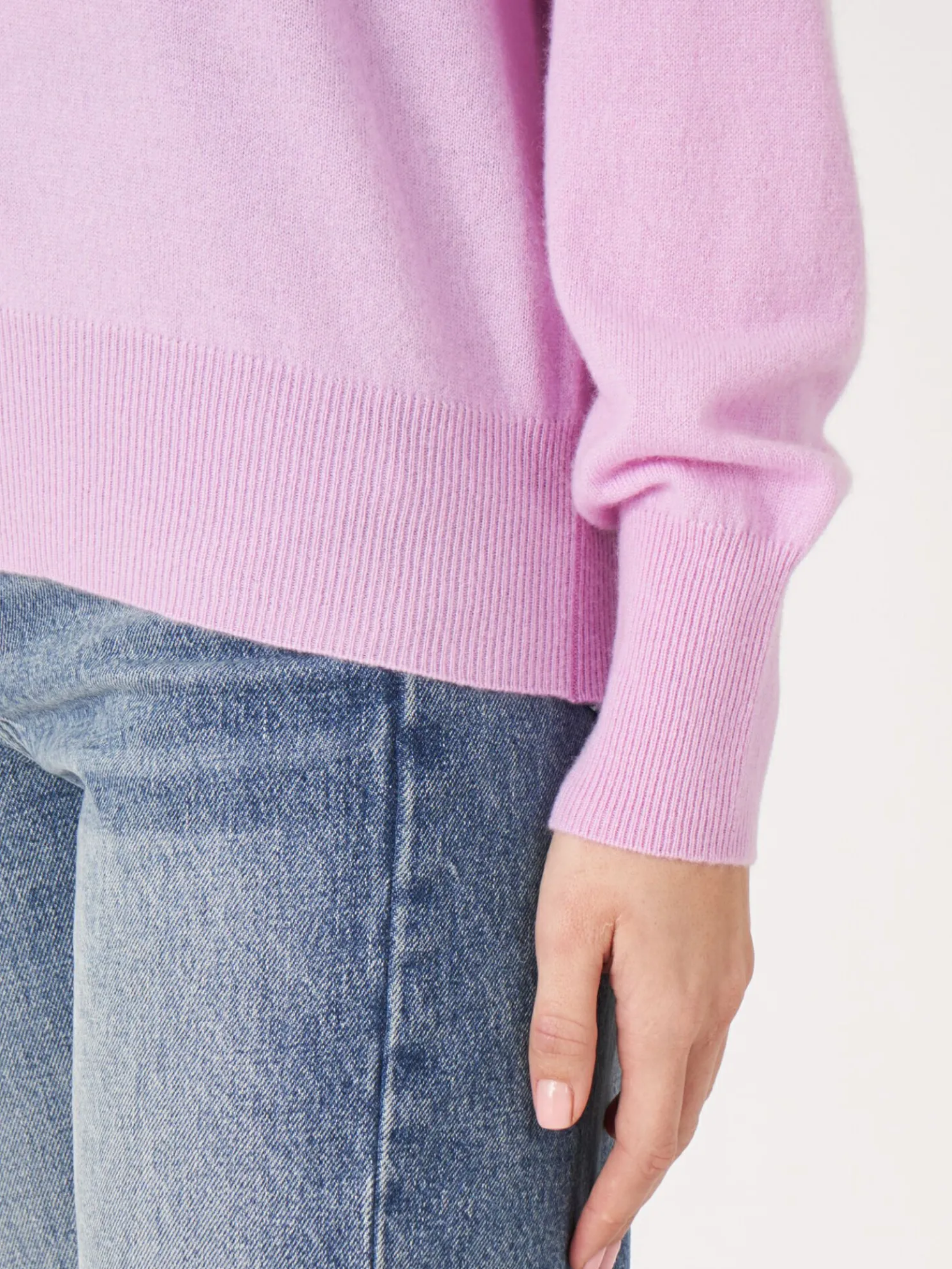 Cashmere Trui Met Baseballkraag En Halve Knoopsluiting