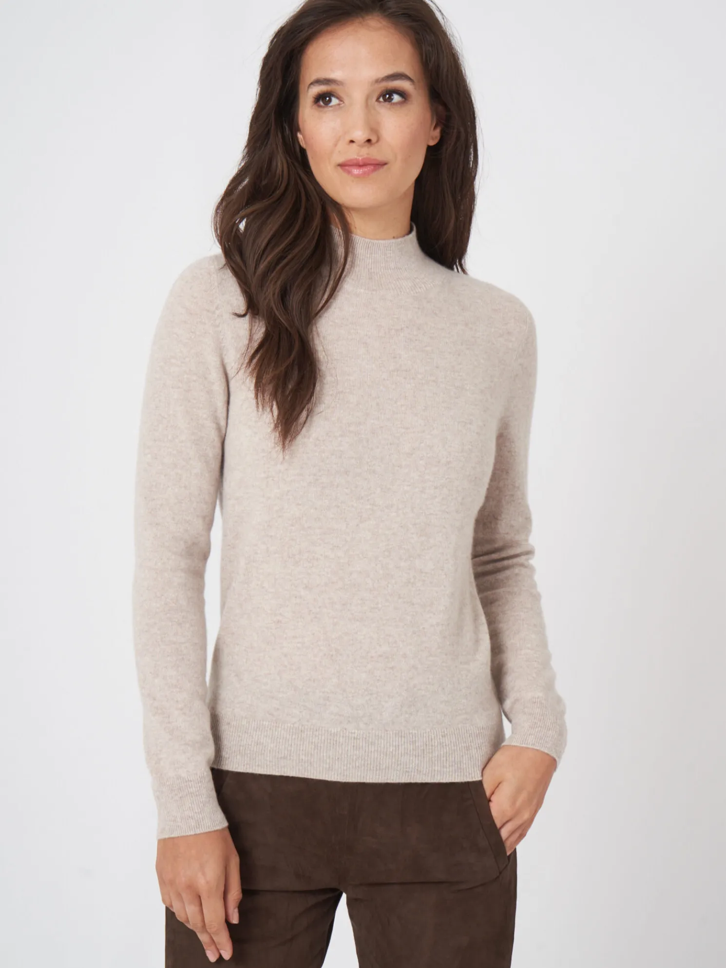 Cashmere Trui Met Opstaande Kraag