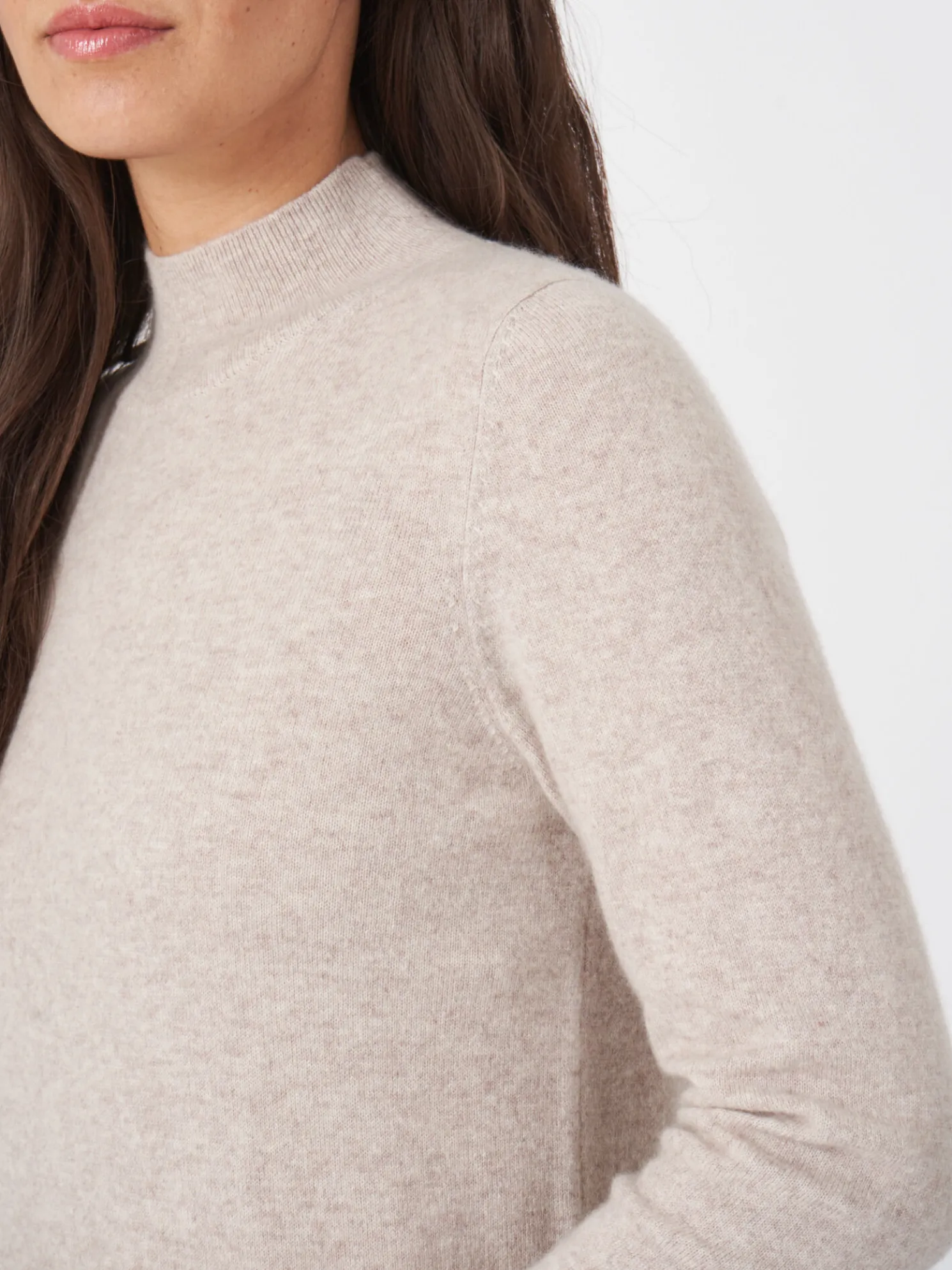 Cashmere Trui Met Opstaande Kraag