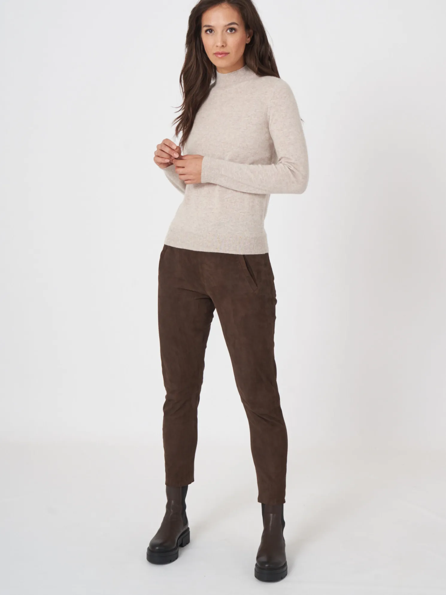 Cashmere Trui Met Opstaande Kraag