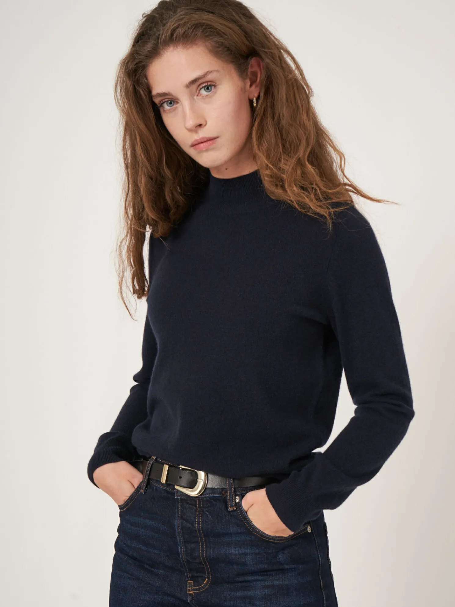 Cashmere Trui Met Opstaande Kraag