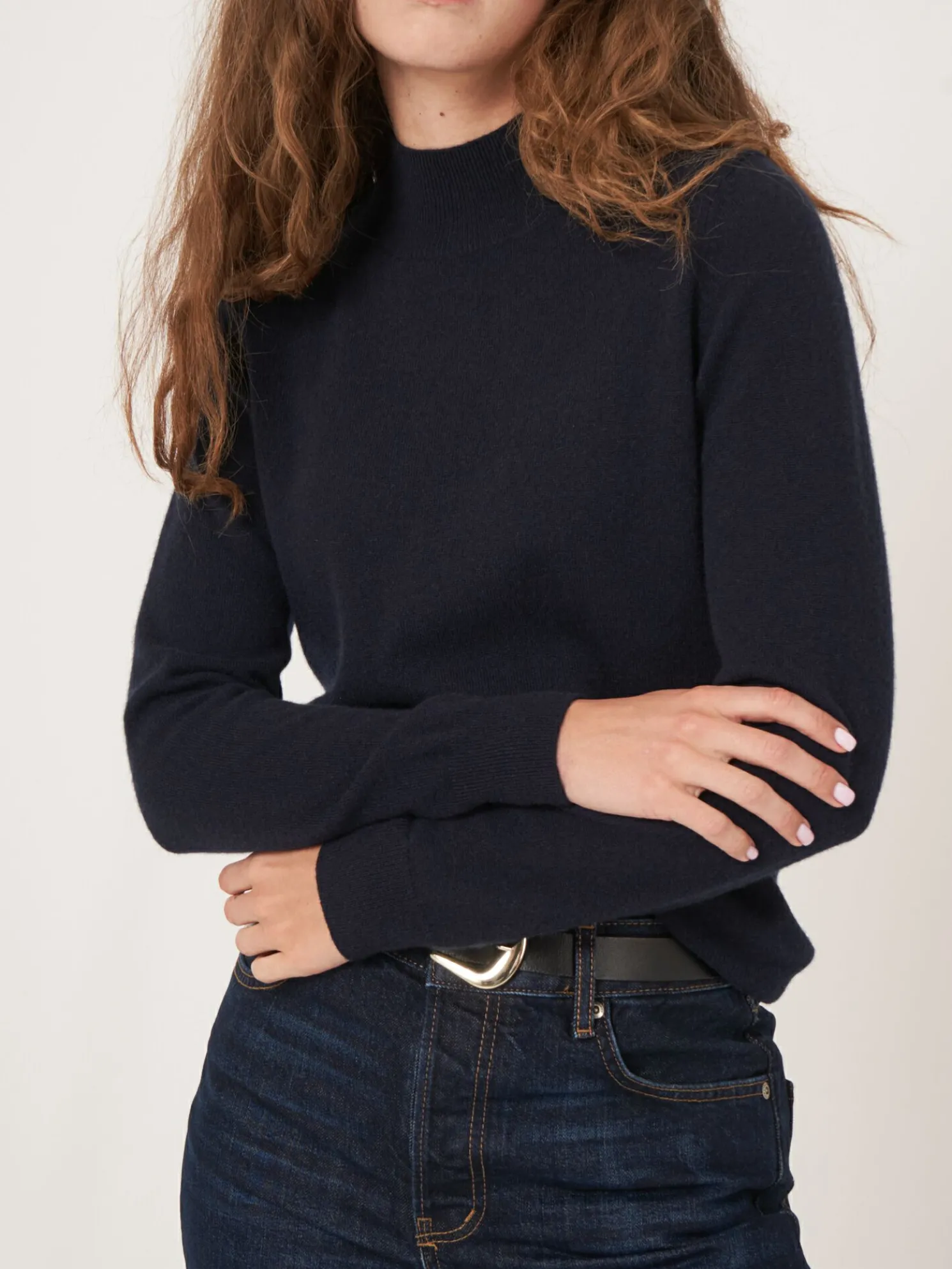 Cashmere Trui Met Opstaande Kraag