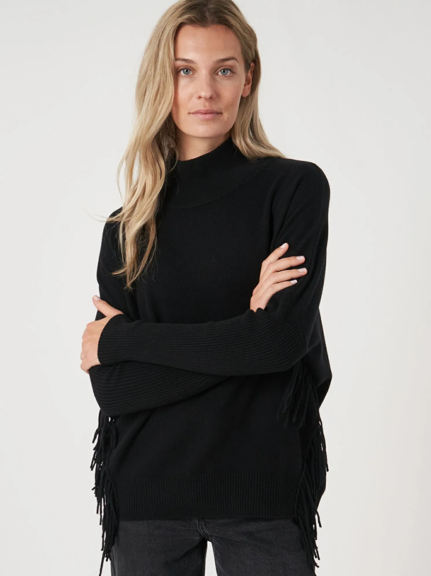 Cashmere Trui Met Franje