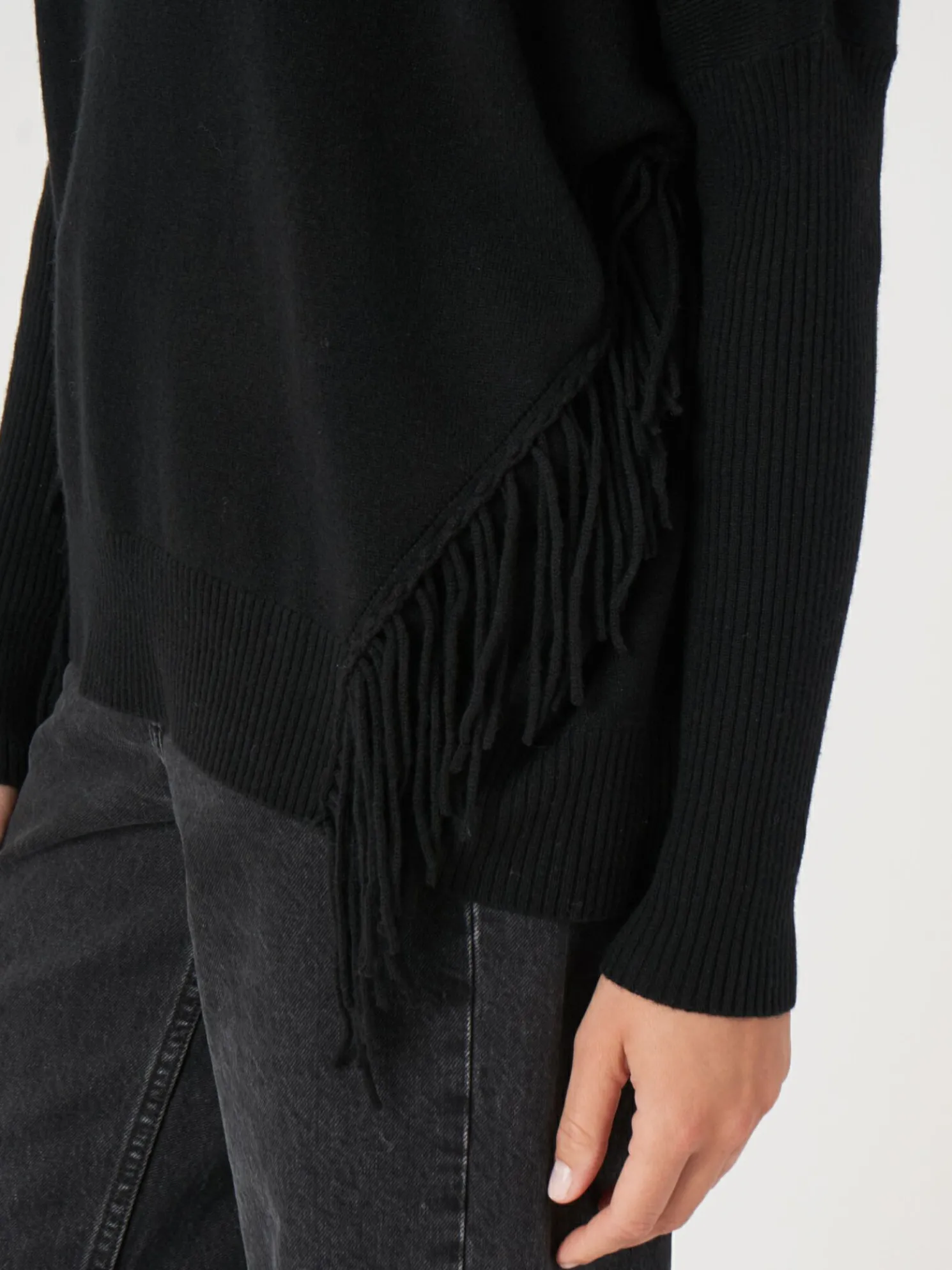 Cashmere Trui Met Franje