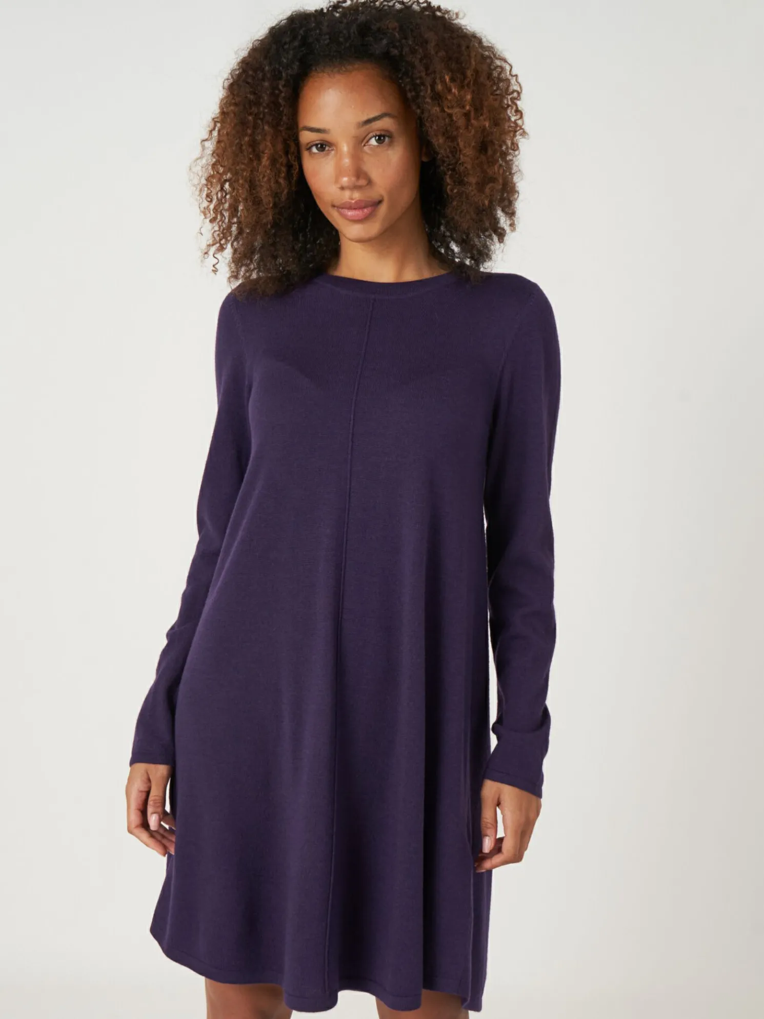 Gebreide A-Lijn Jurk Van Merinowol