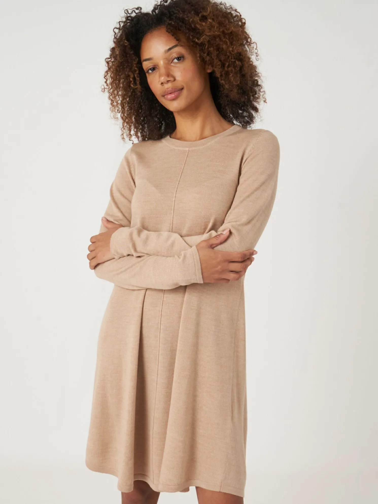 Gebreide A-Lijn Jurk Van Merinowol