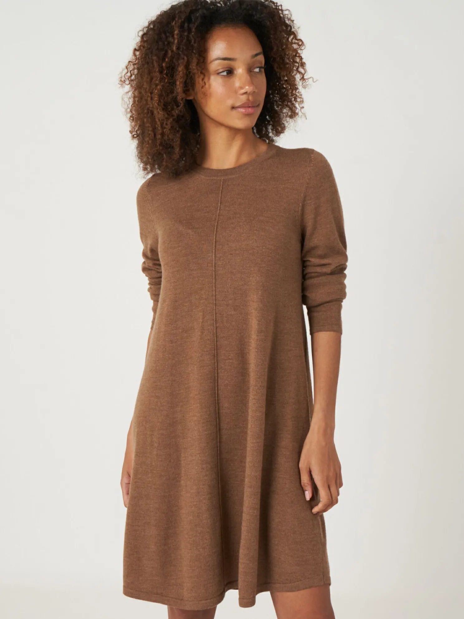 Gebreide A-Lijn Jurk Van Merinowol