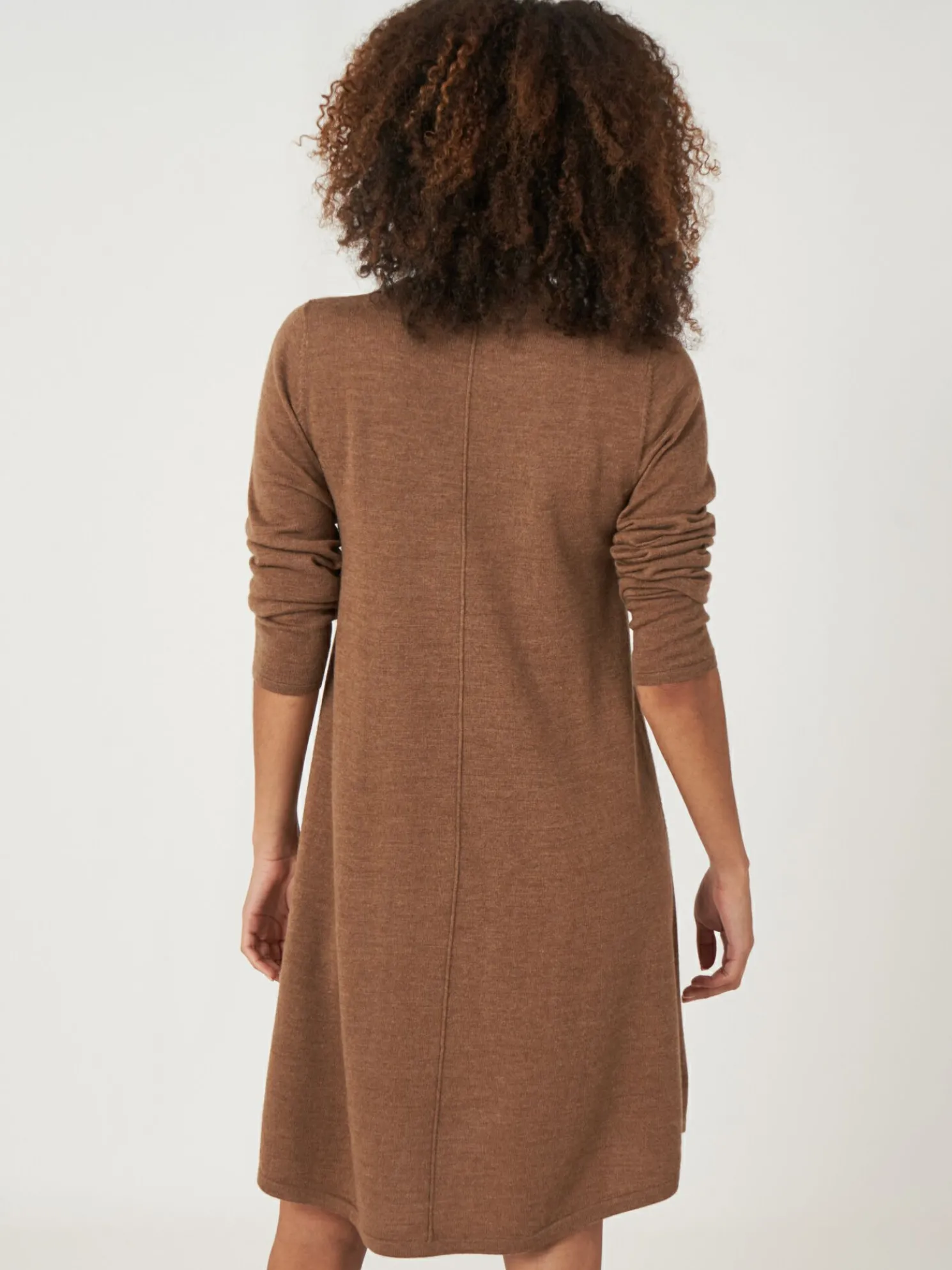 Gebreide A-Lijn Jurk Van Merinowol