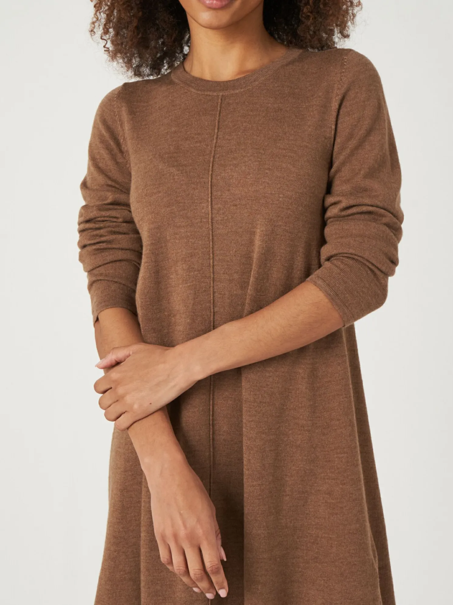 Gebreide A-Lijn Jurk Van Merinowol