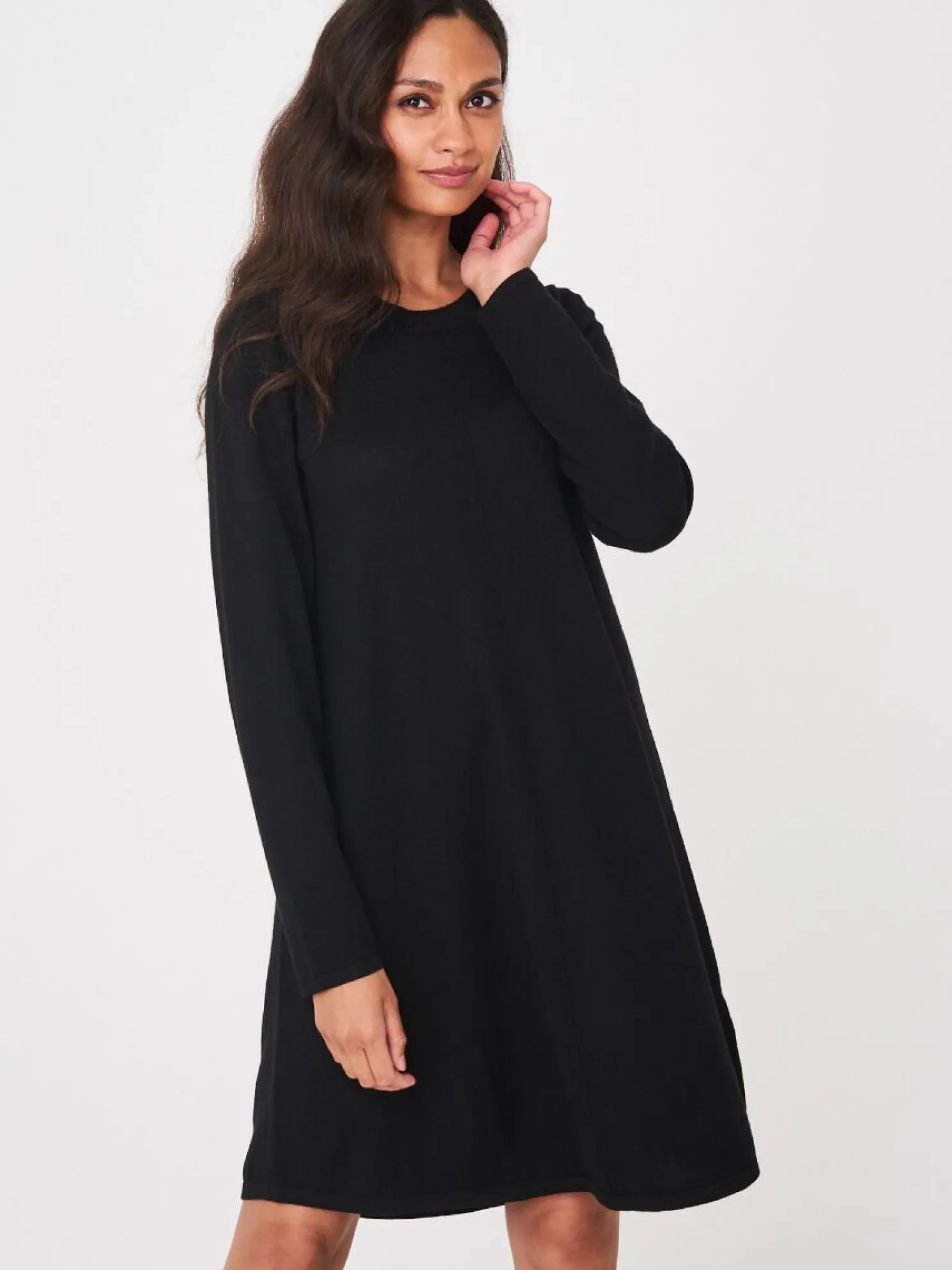 Gebreide A-Lijn Jurk Van Merinowol