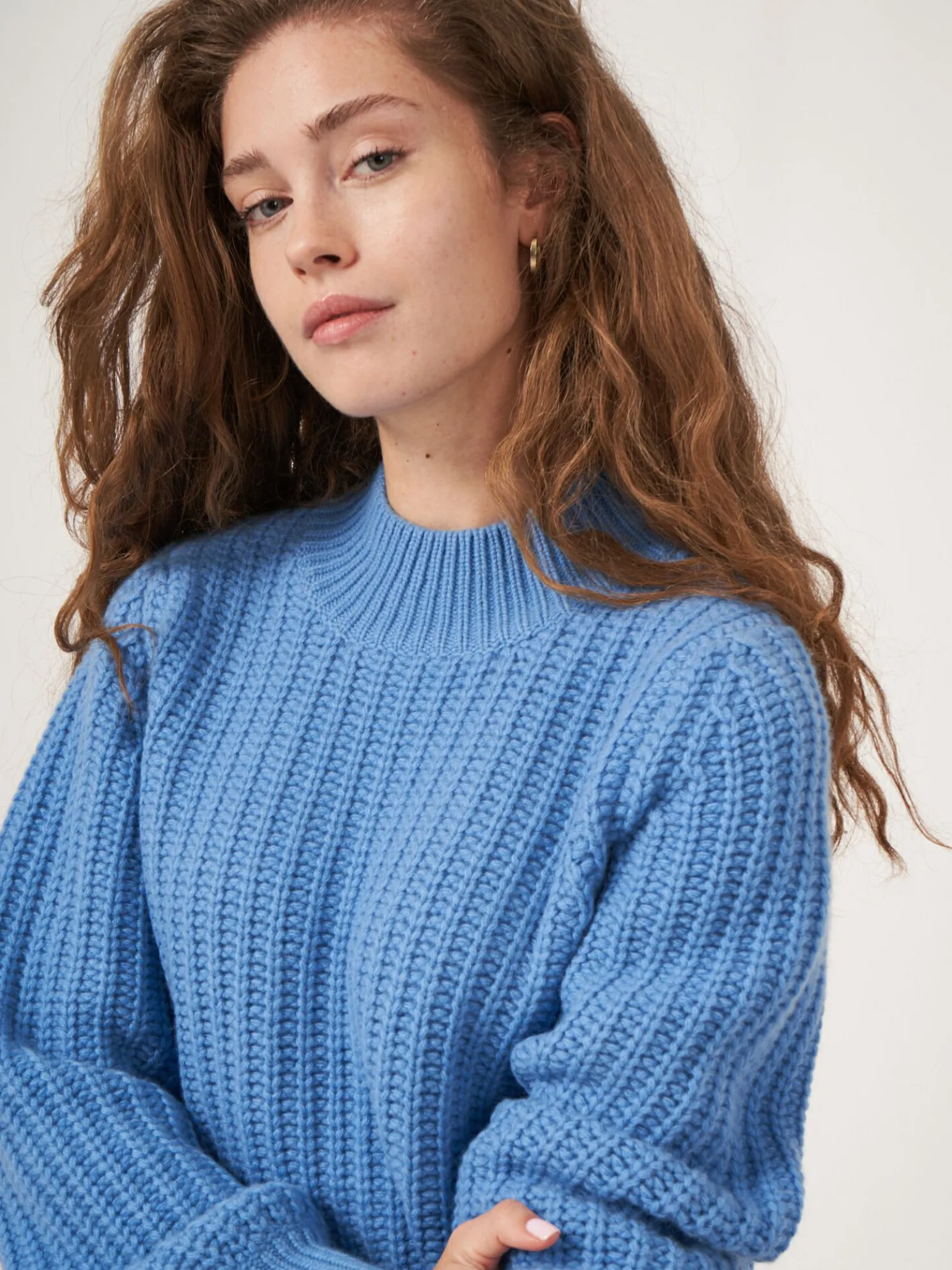 Grof Gebreide Cashmere Trui Met Rib