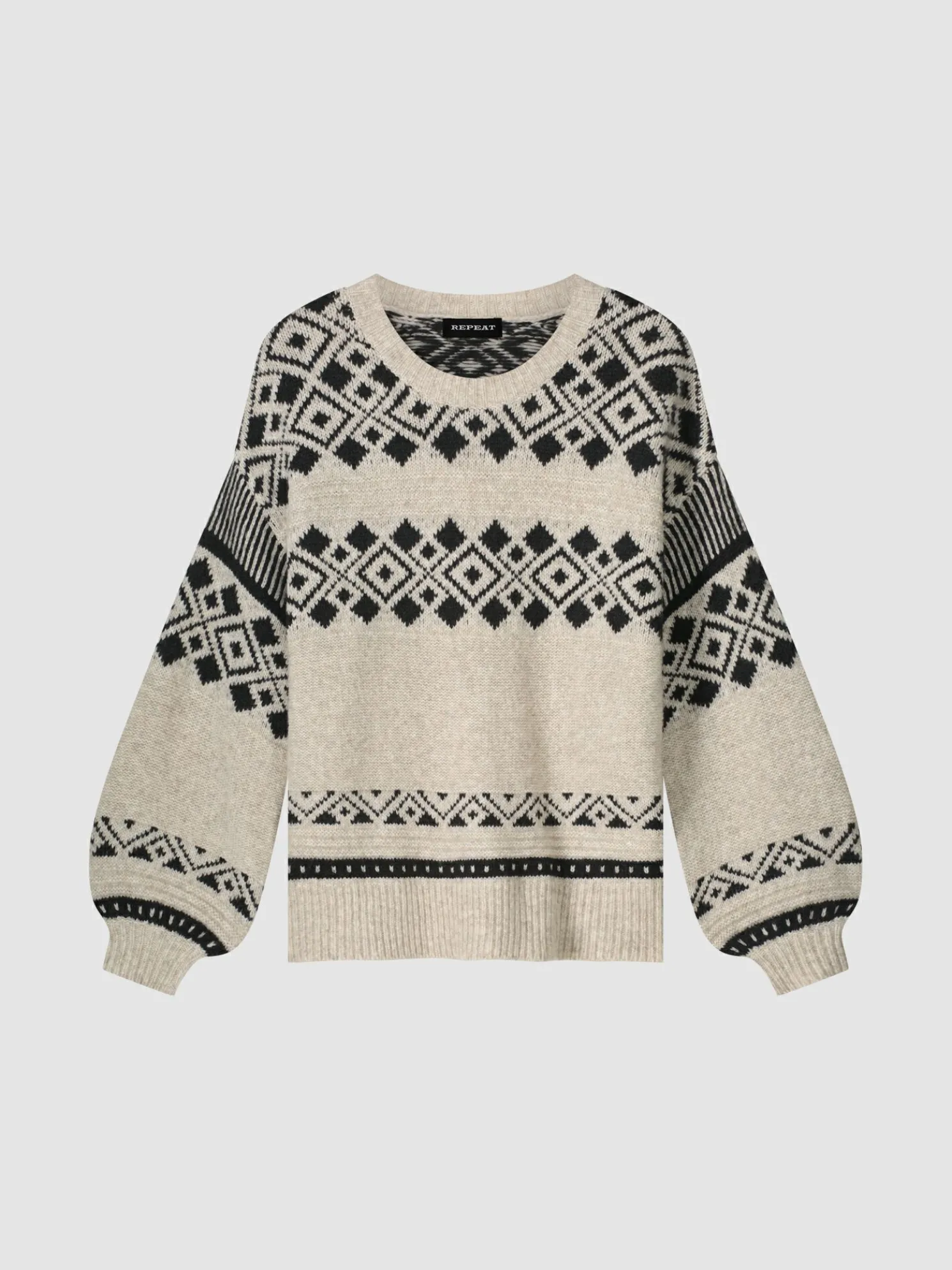 Intarsia Gebreide Trui Van Italiaanse Garen