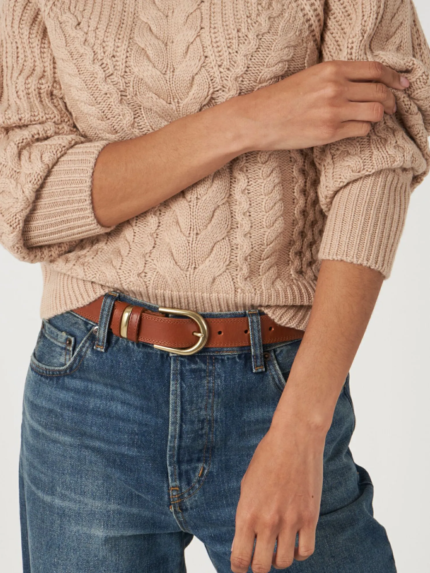 Kabeltrui Van Merinowol Met Opstaande Kraag