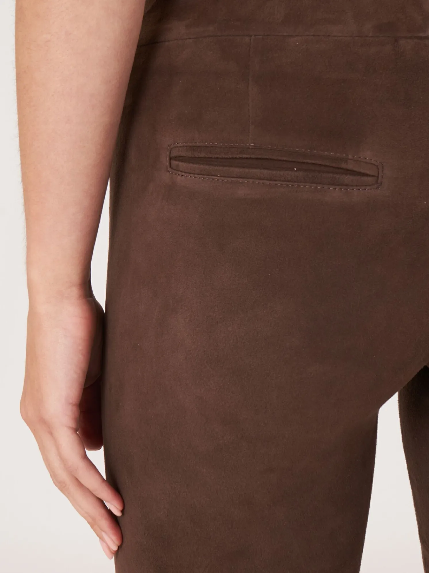 Korte Bootcut Broek Van Suede