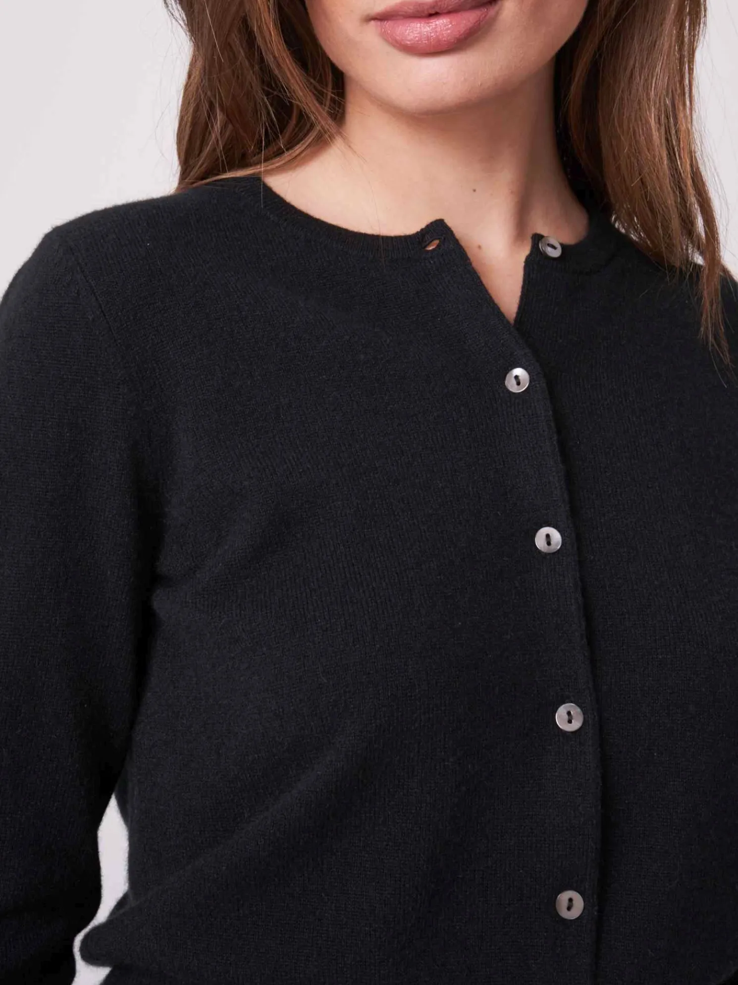 Korte Cardigan Met Ronde Hals Van Biologisch Cashmere