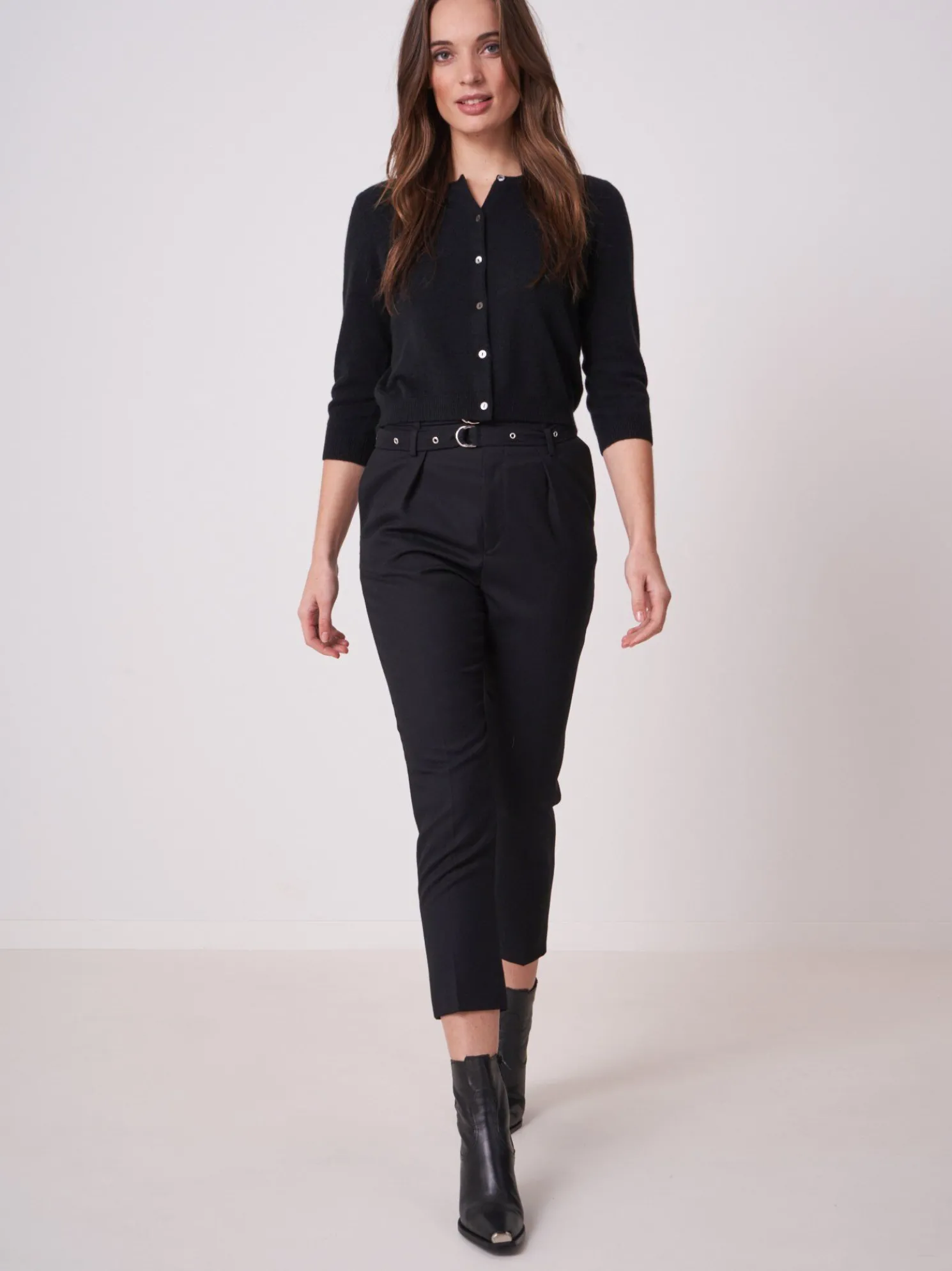 Korte Cardigan Met Ronde Hals Van Biologisch Cashmere