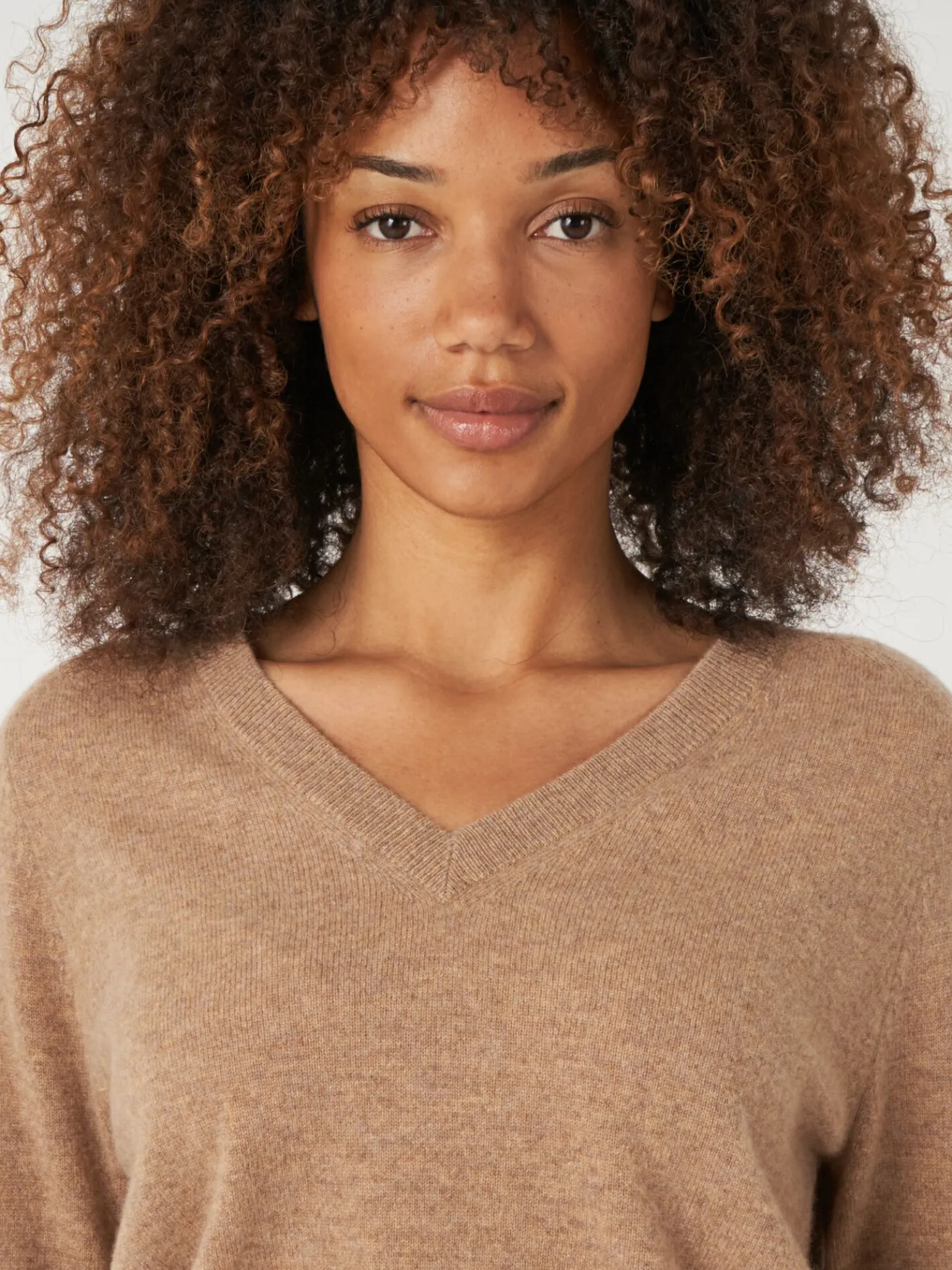 Lichte Cashmere Pullover Met V-Hals