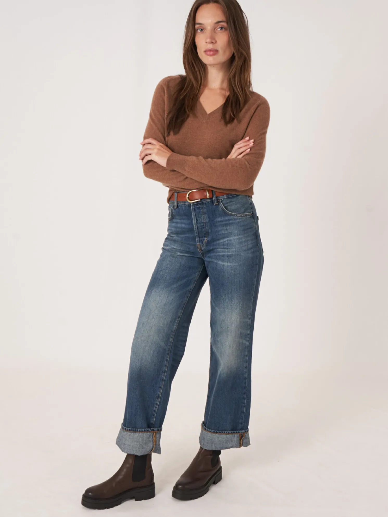 Lichte Cashmere Pullover Met V-Hals